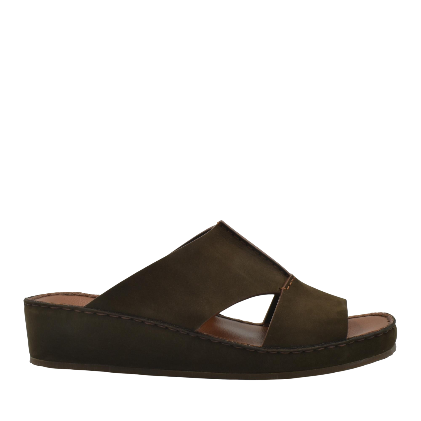 Brown luxury nubuck sandals with open toe and cushioned wedge sole for comfortable wear