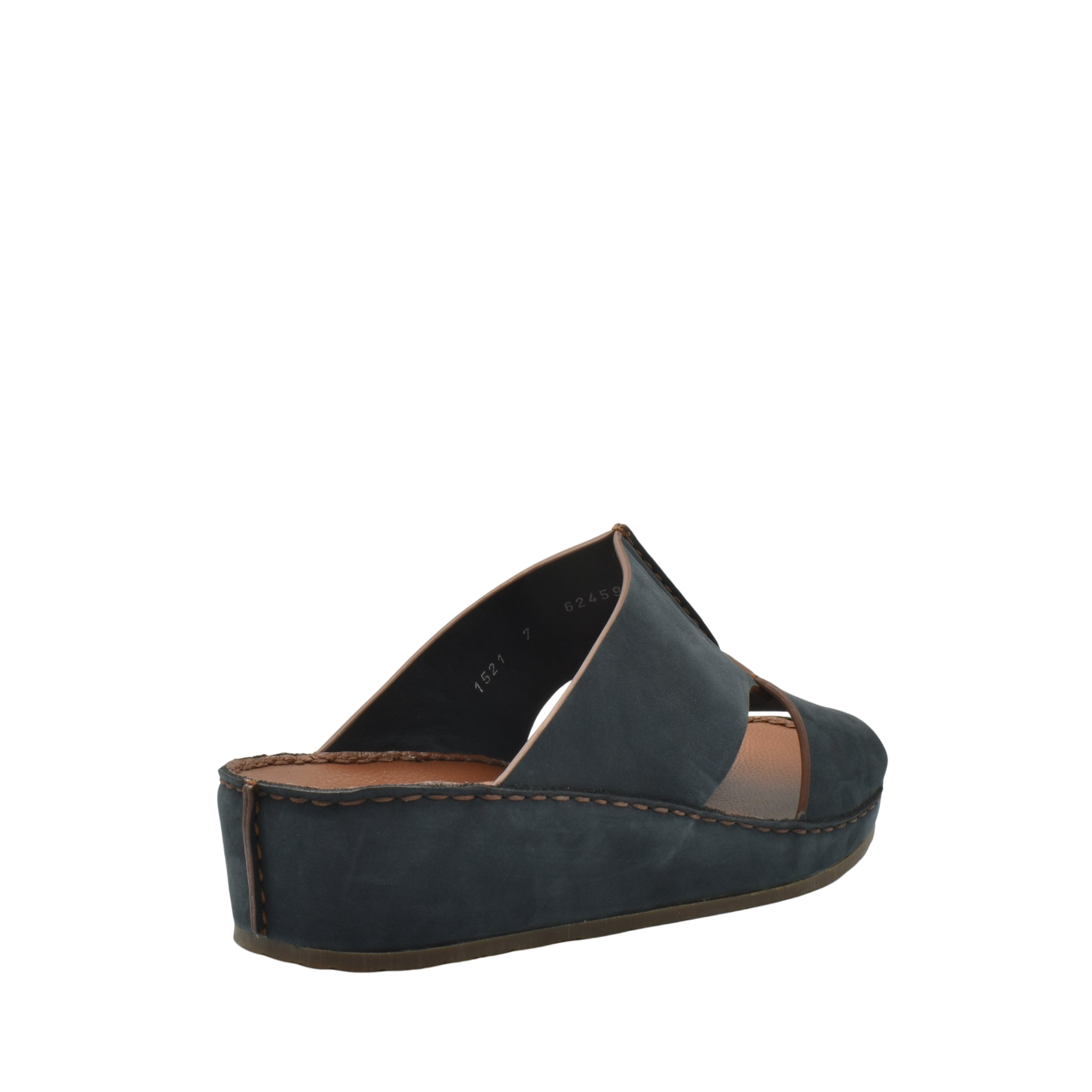 Black wedge luxury nubuck sandals with open toe and slip-on design for comfortable wear