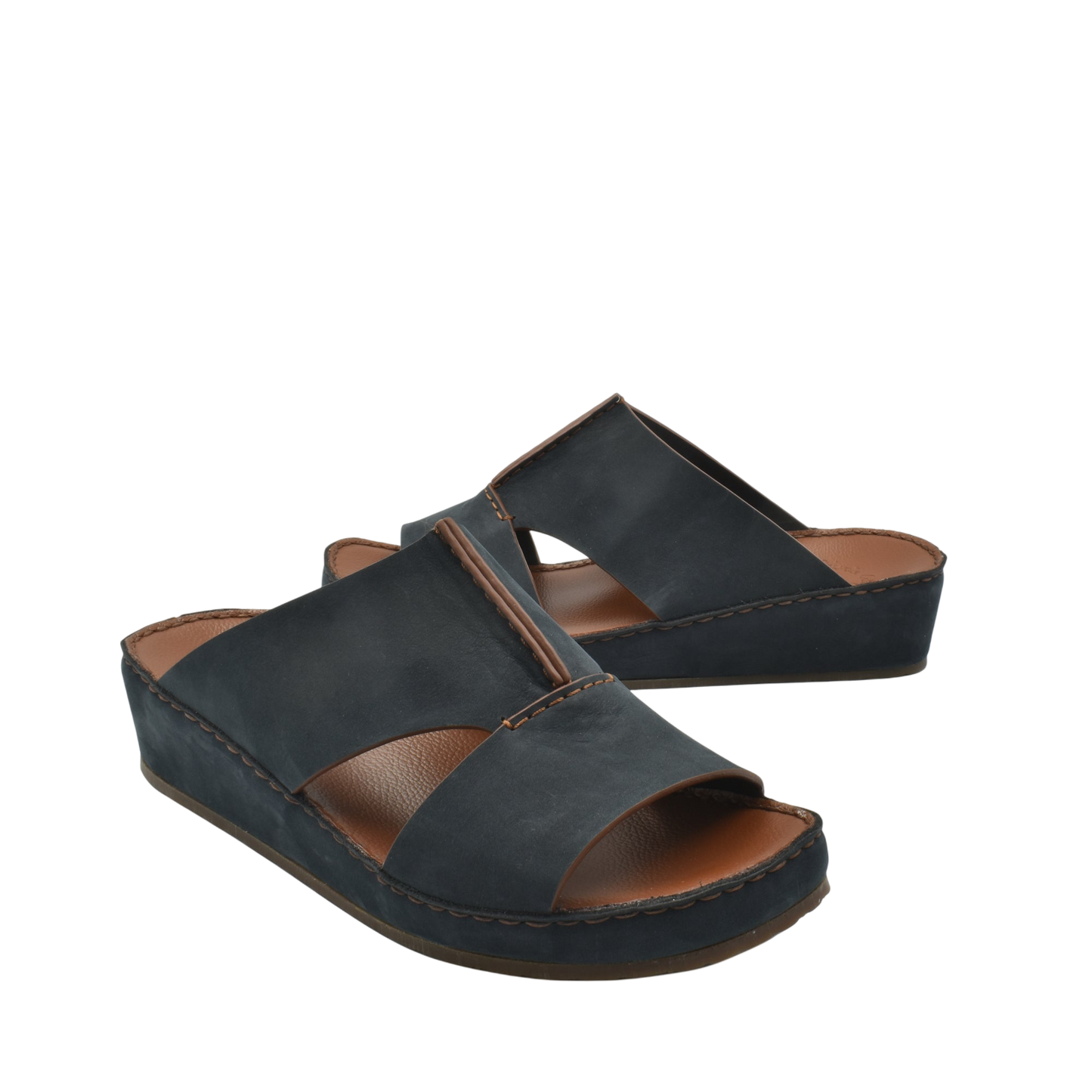 Black luxury nubuck sandals with open toe and cushioned wedge sole for comfortable wear