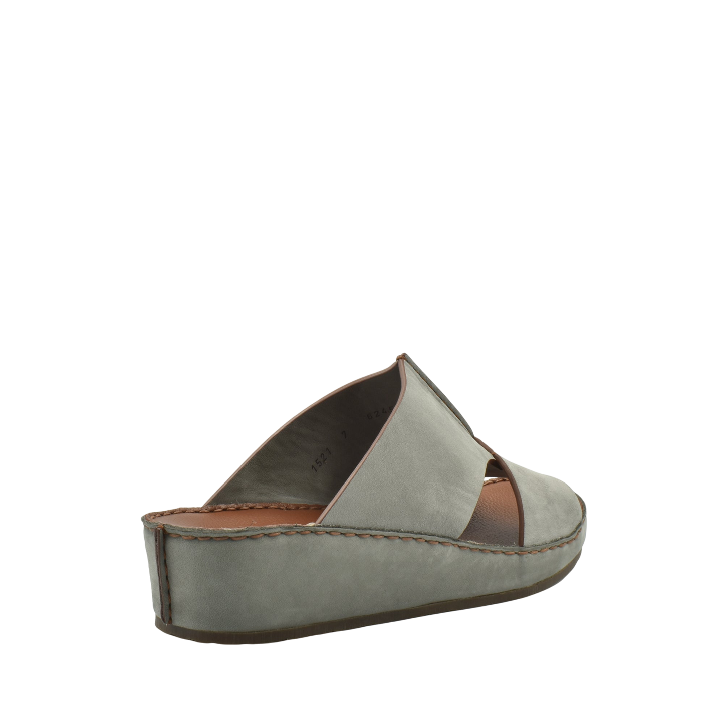Private collection luxury nubuck sandals in gray with wedge sole and open toe design