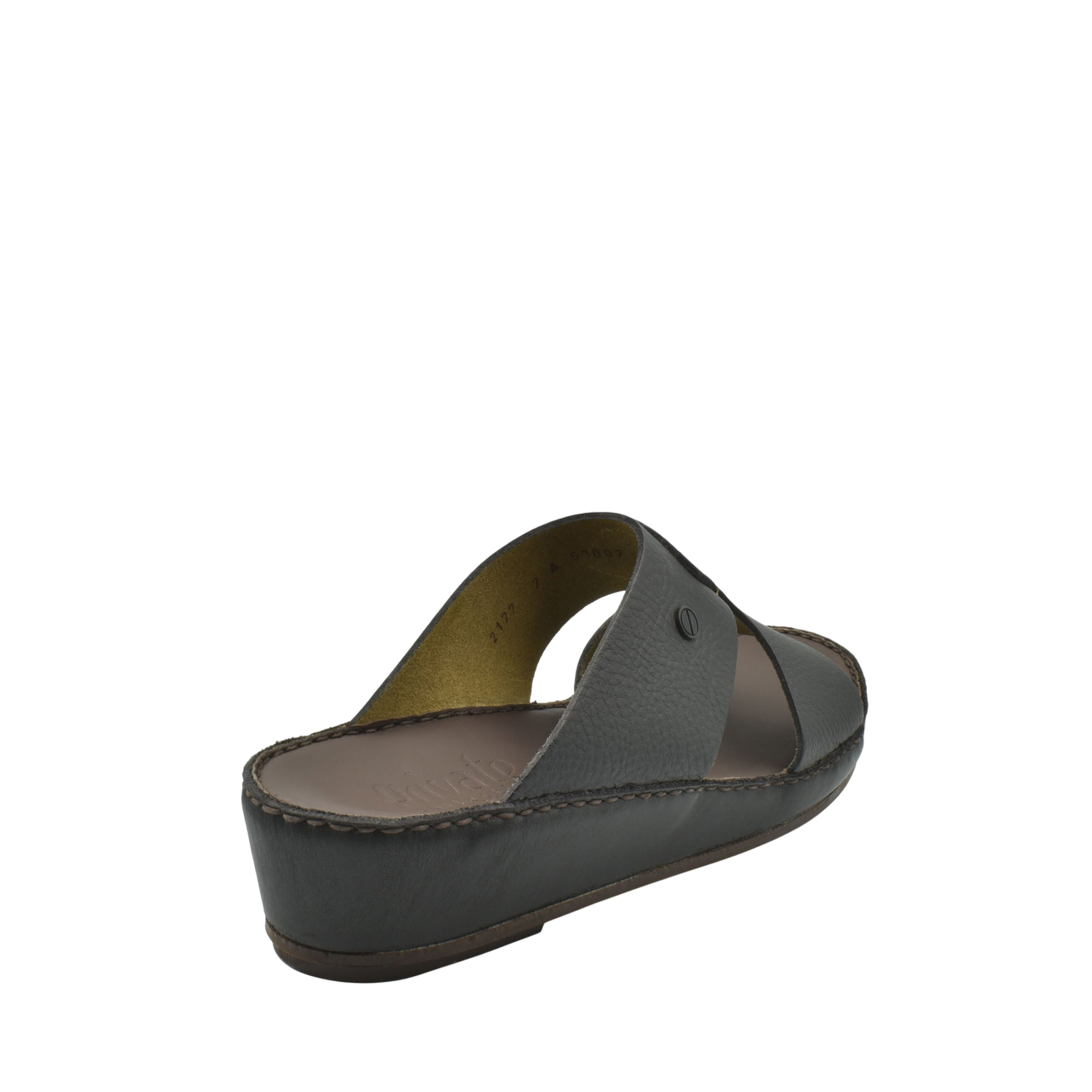Gray luxury slip-on footwear with leather upper and cushioned sole from private collection