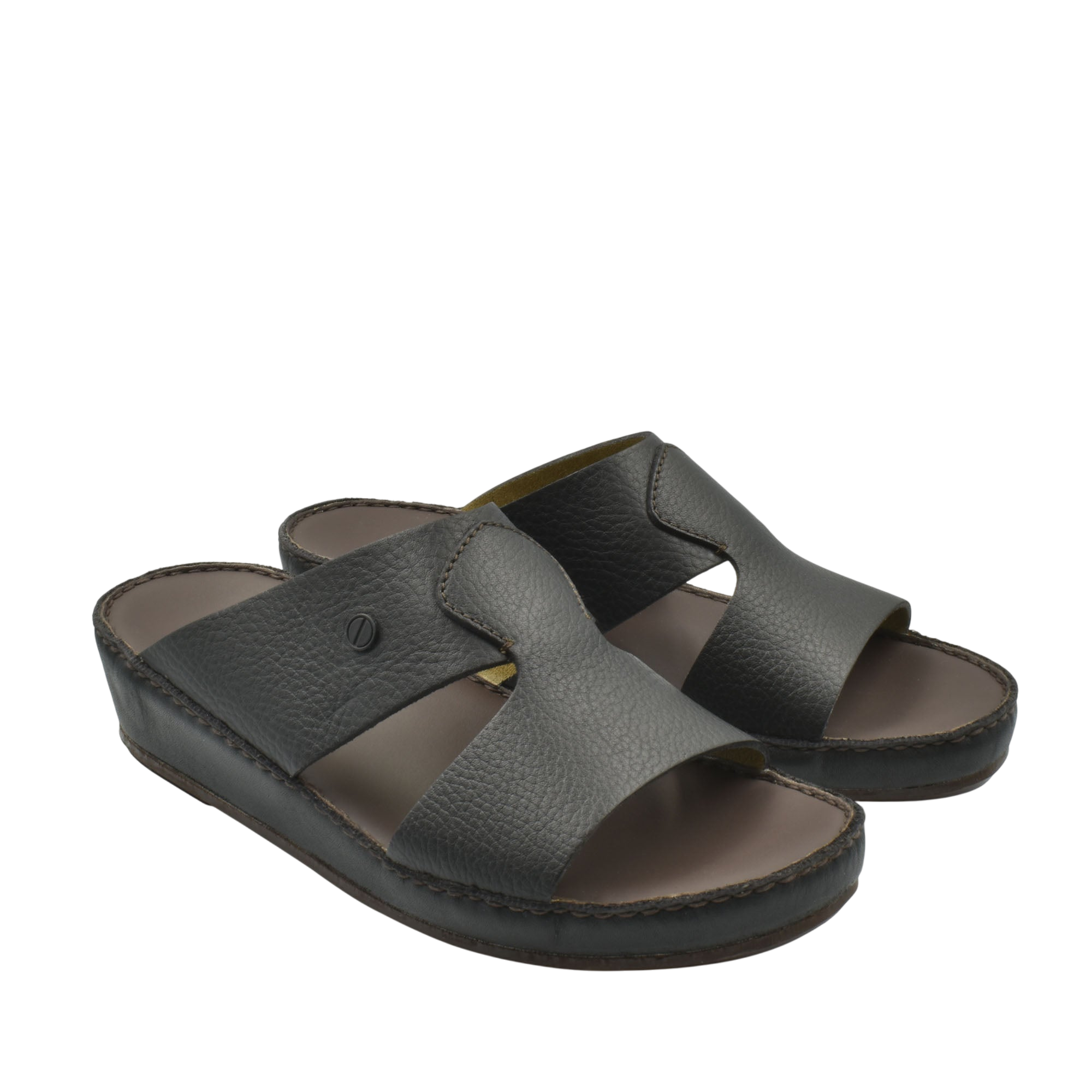 Private collection gray luxury slip-on footwear with cushioned sole and open toe design