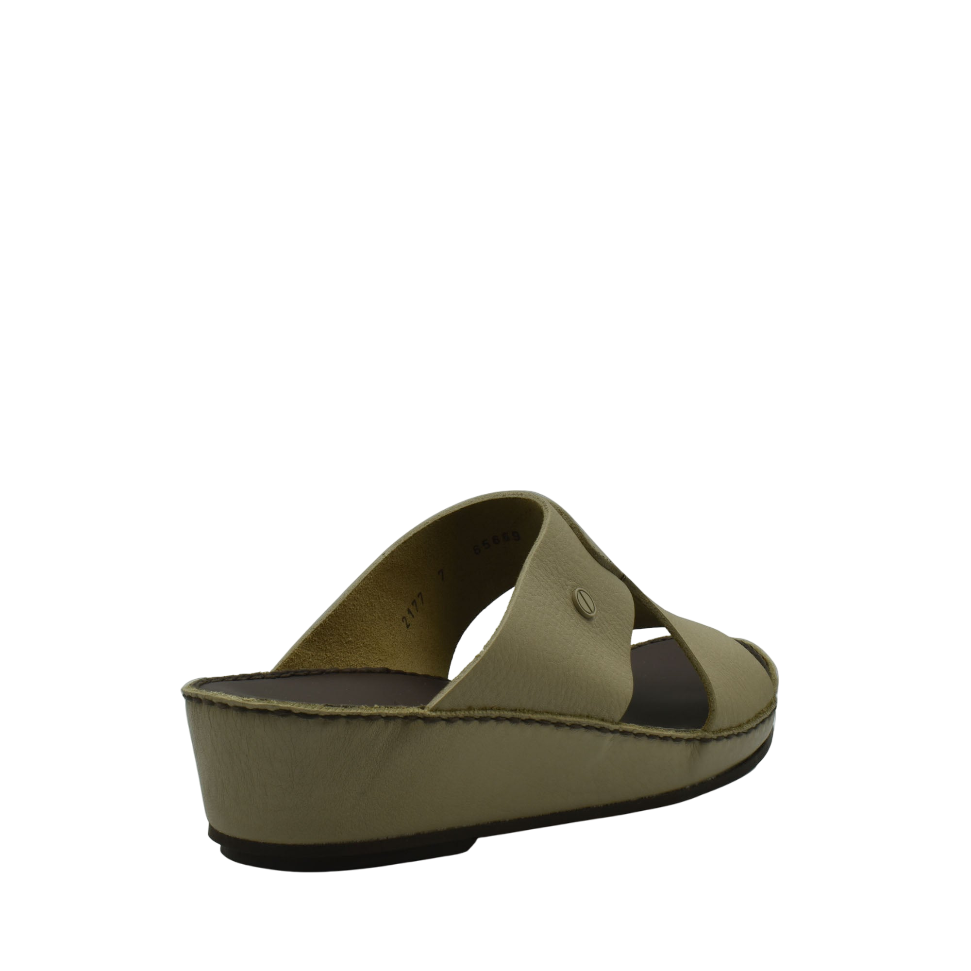Beige luxury slip-on footwear with cushioned sole and open toe design from private collection