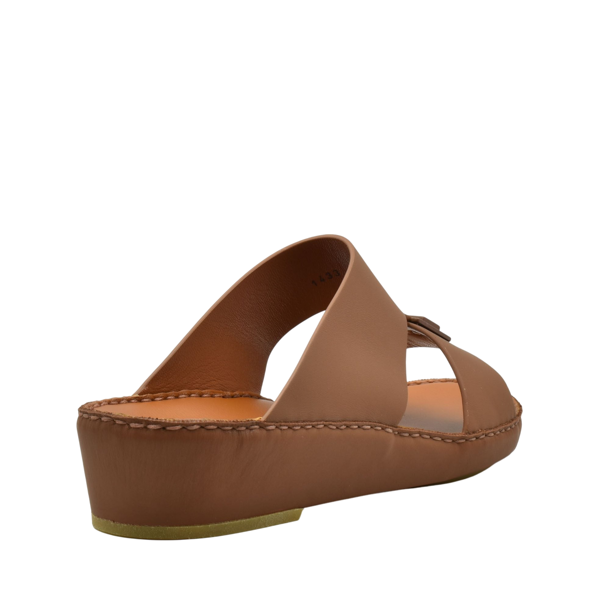 Brown leather Manetta Rubbercalf sandals with wide straps and cushioned sole from Private collection