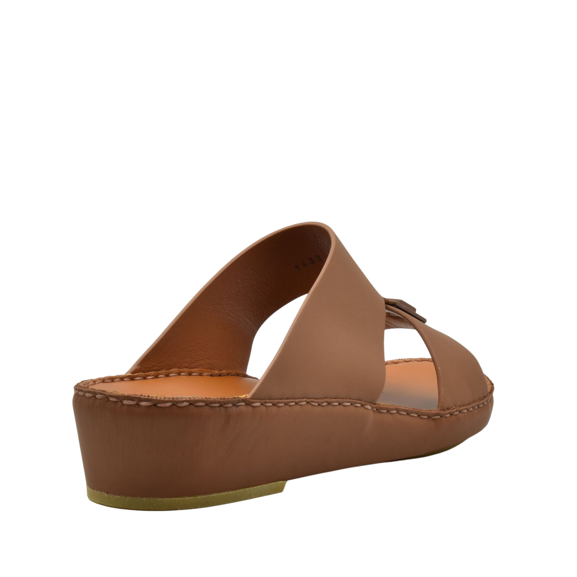 Brown leather Manetta Rubbercalf sandals with wide straps and cushioned sole from Private collection