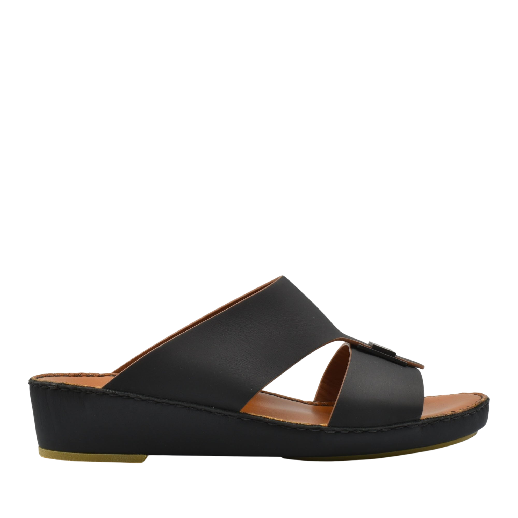 Black Manetta Rubbercalf sandals with wedge sole and open toe design for comfortable wear