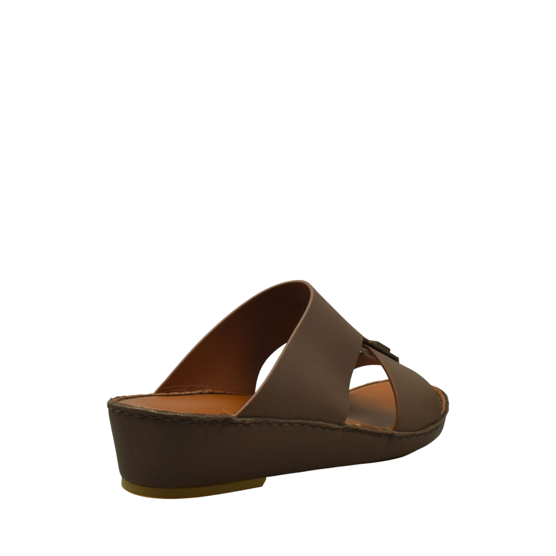 Brown Manetta Rubbercalf sandals with wedge heel and open toe design from Private collection