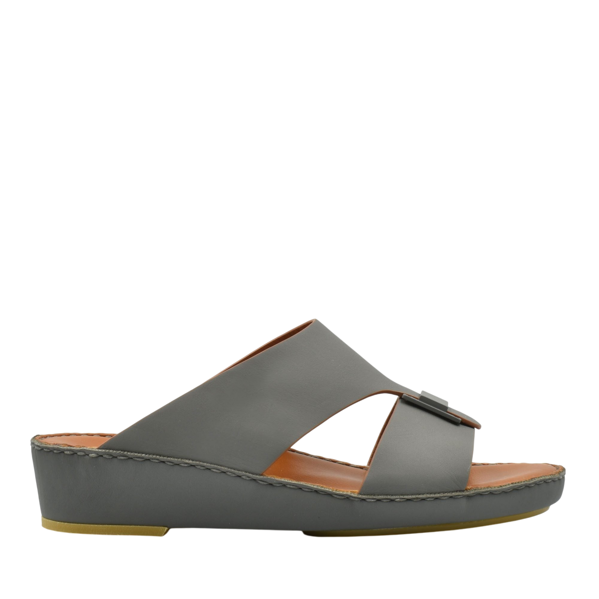 Gray Manetta Rubbercalf sandals with wedge sole and open toe design from Private collection