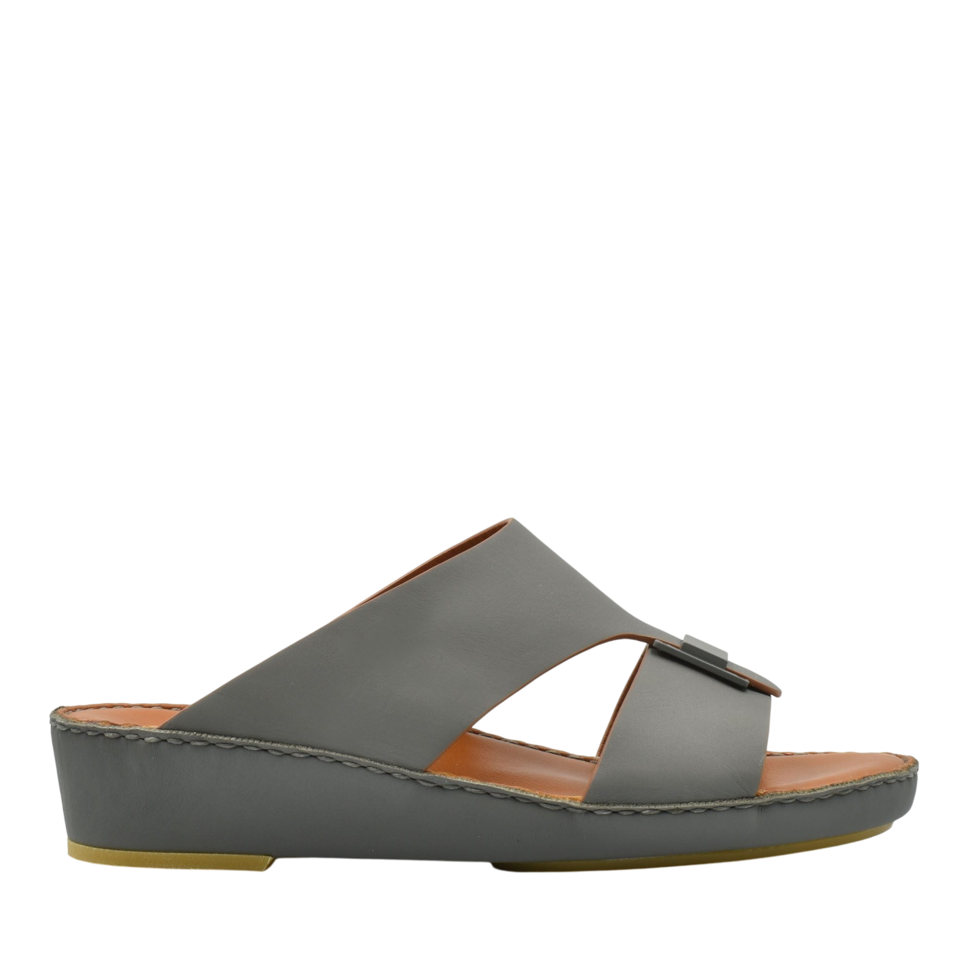 Gray Manetta Rubbercalf sandals with wedge sole and open toe design from Private collection