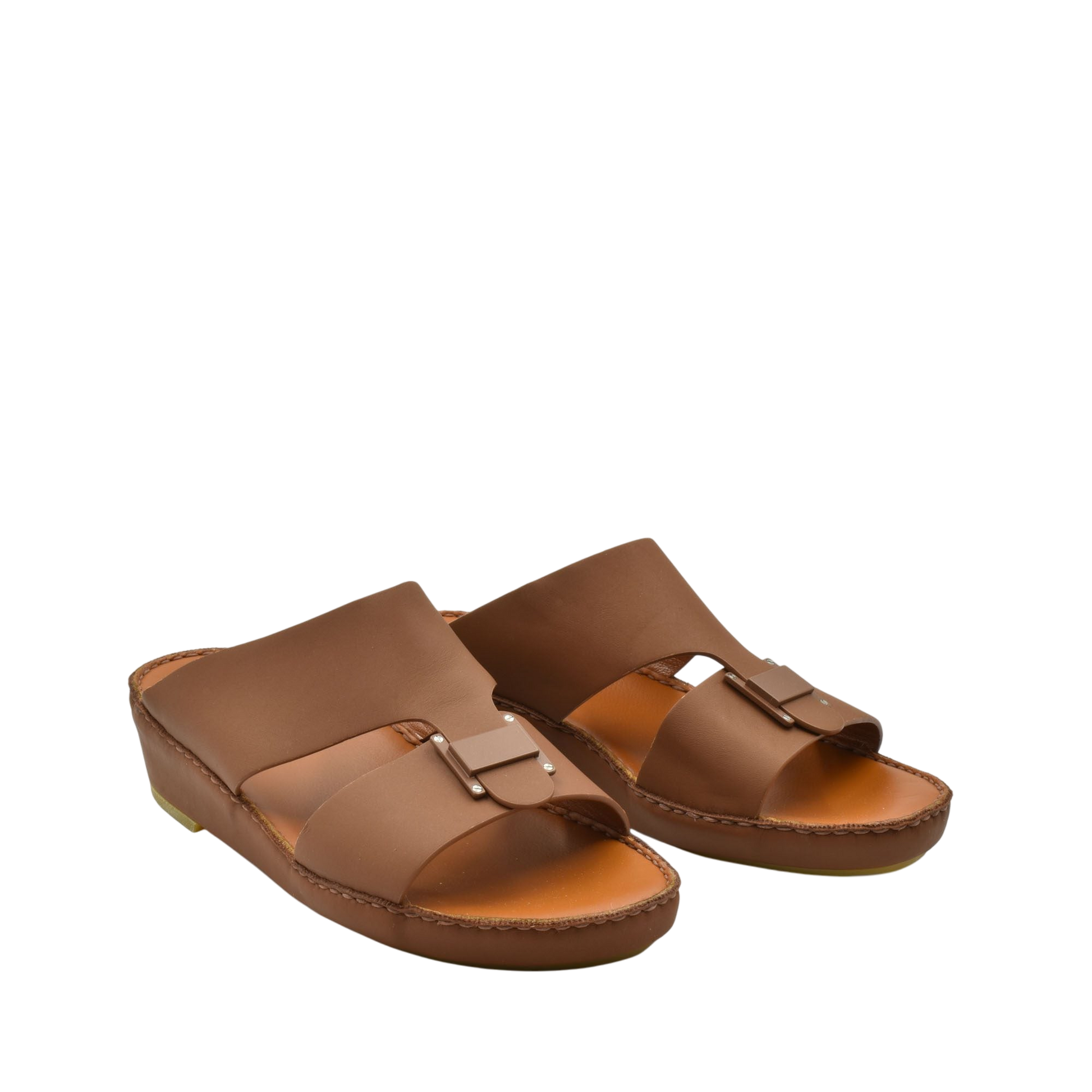 Brown Manetta Rubbercalf sandals with open toe design and cushioned footbed for comfortable wear