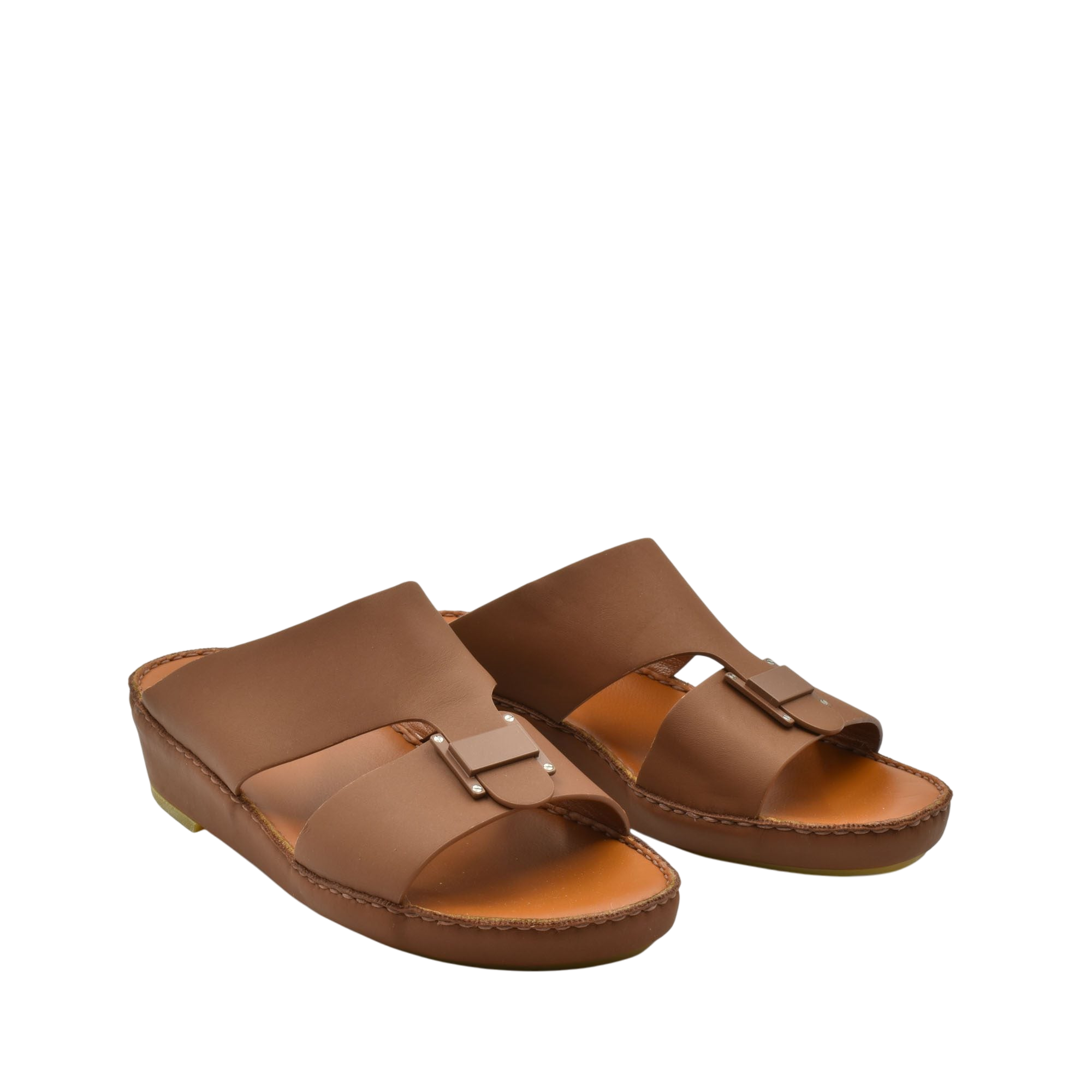Brown Manetta Rubbercalf sandals with open toe design and cushioned footbed for comfortable wear