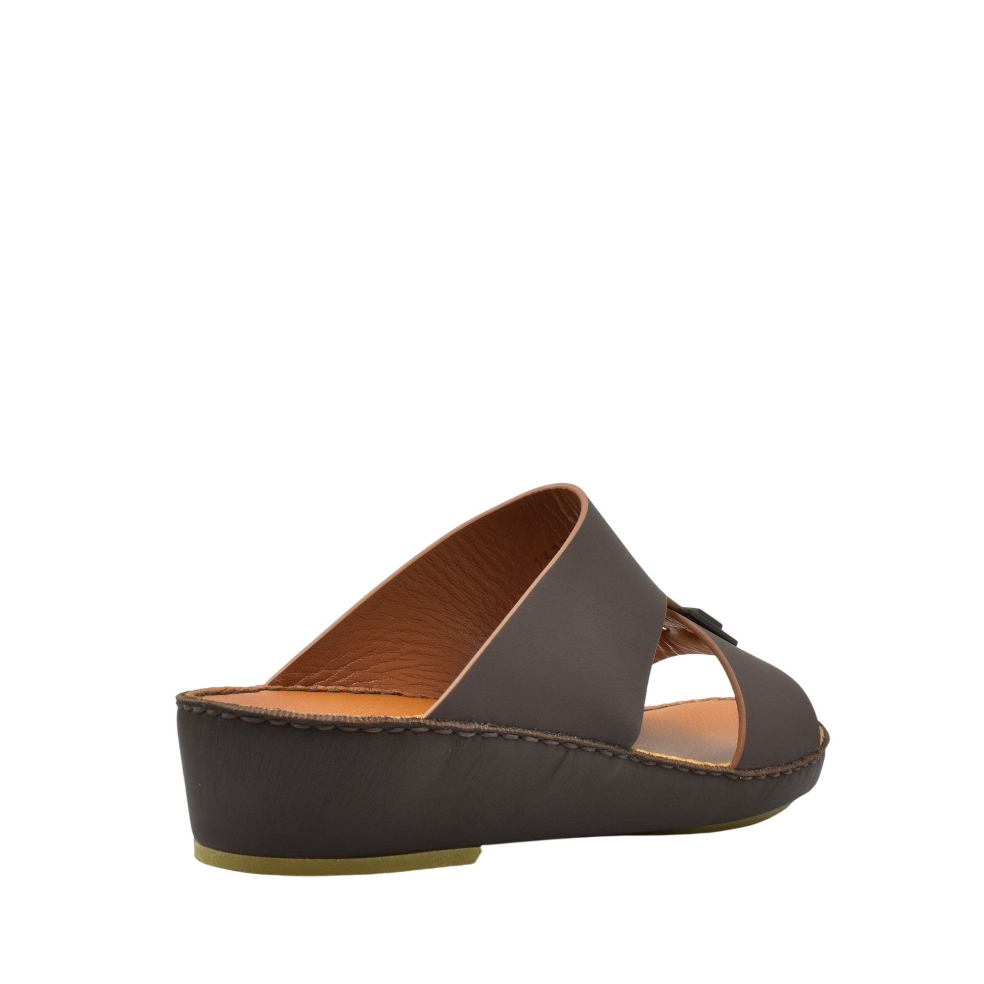 Brown Manetta Rubbercalf sandals with open toe and wedge sole from Private collection