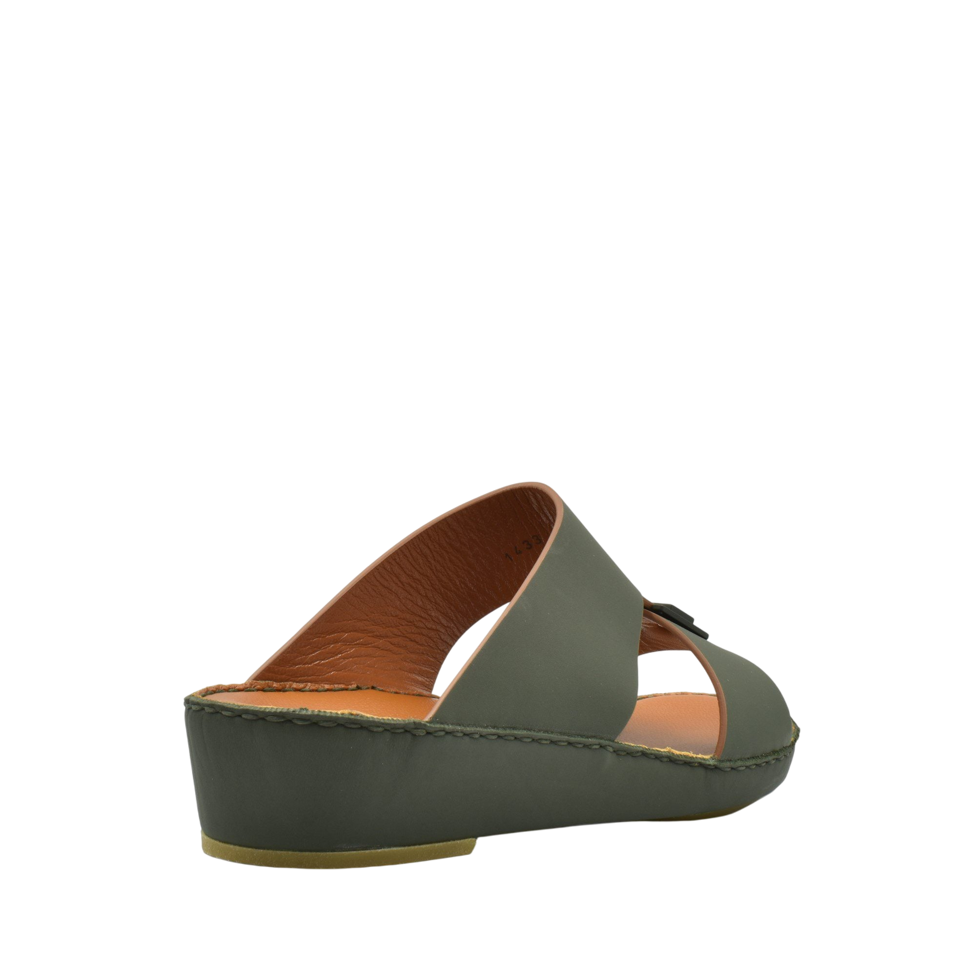 Green Manetta Rubbercalf sandals with open toe and wedge heel from Private collection