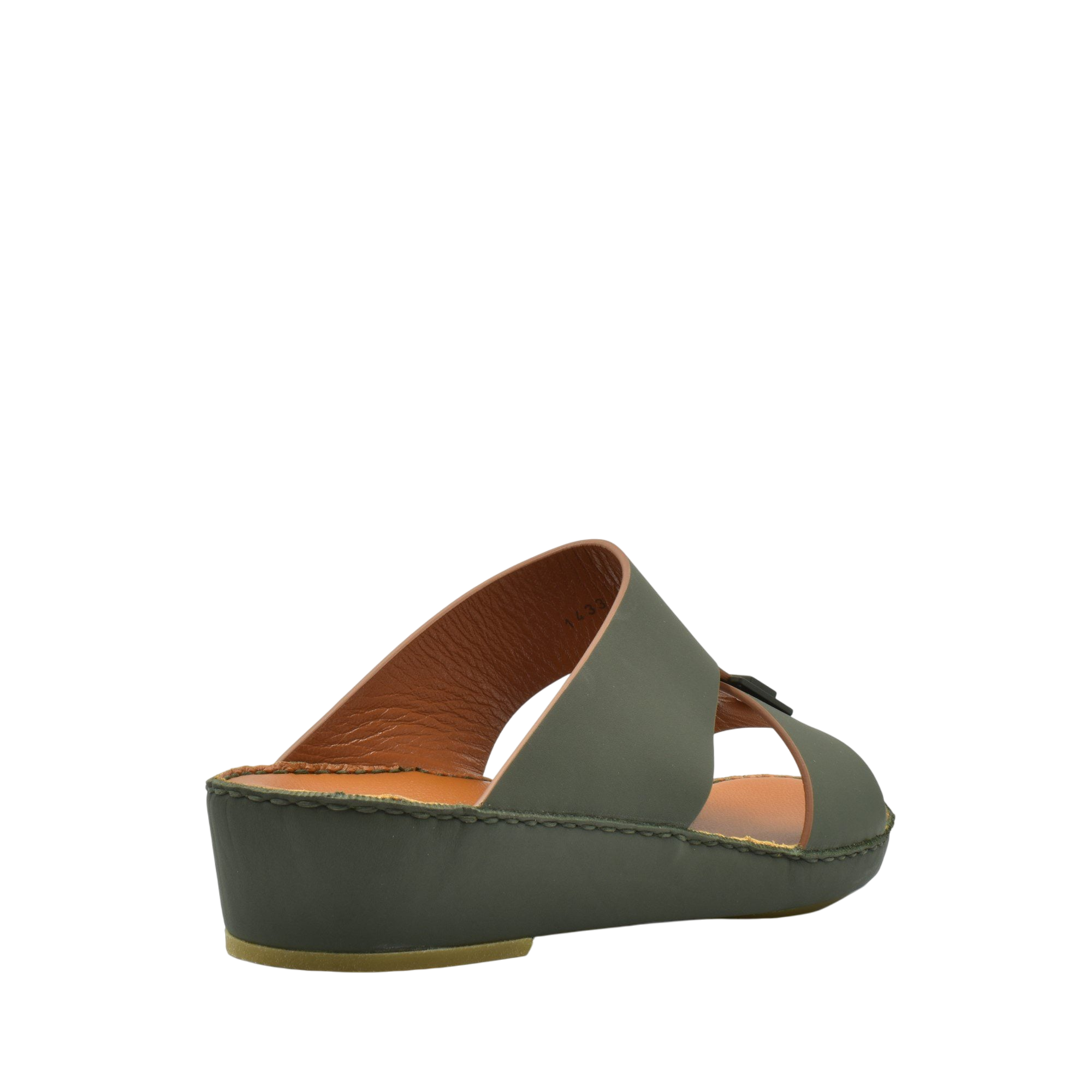 Green Manetta Rubbercalf sandals with open toe and wedge heel from Private collection