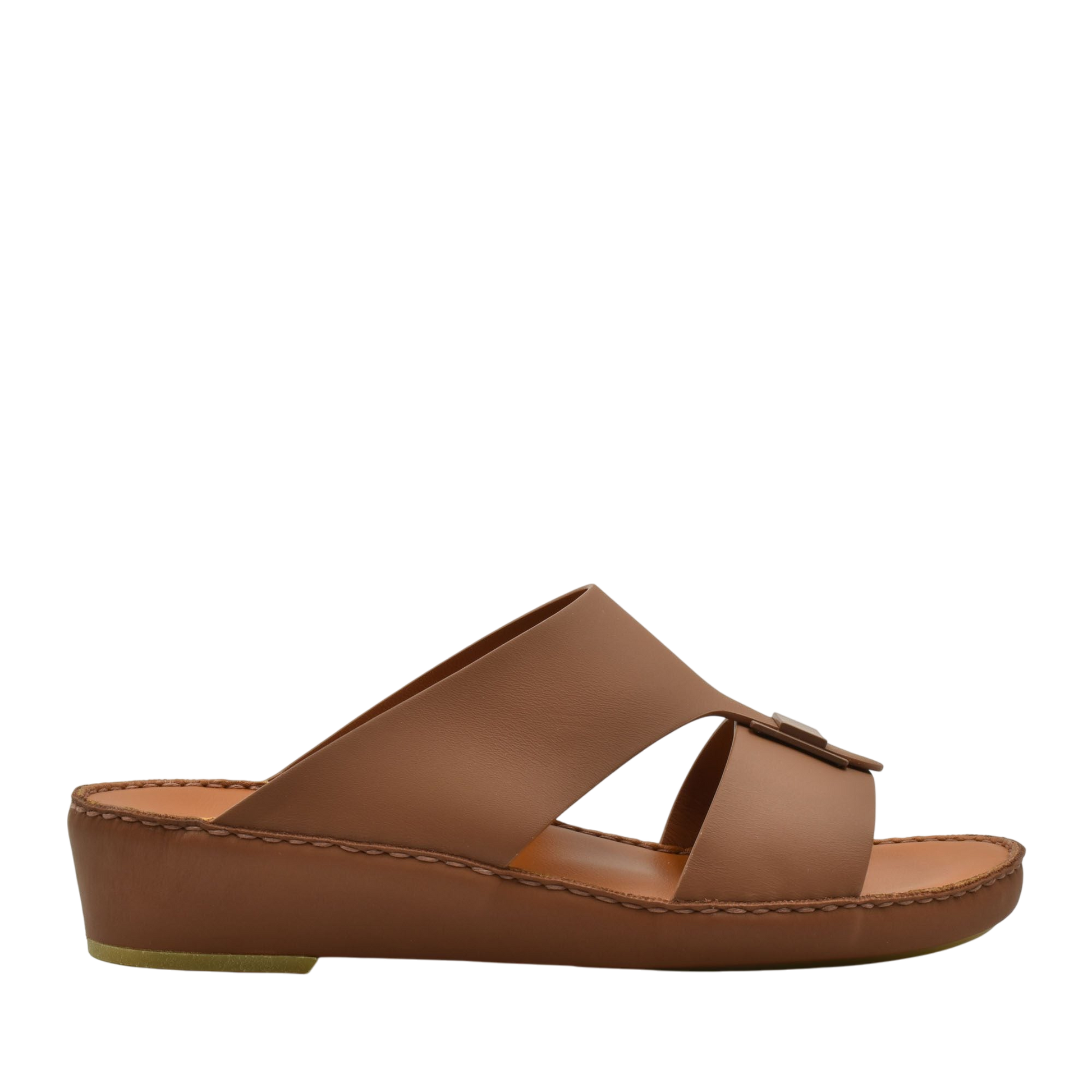 Brown Manetta Rubbercalf sandals with wedge heel and open toe design for casual wear