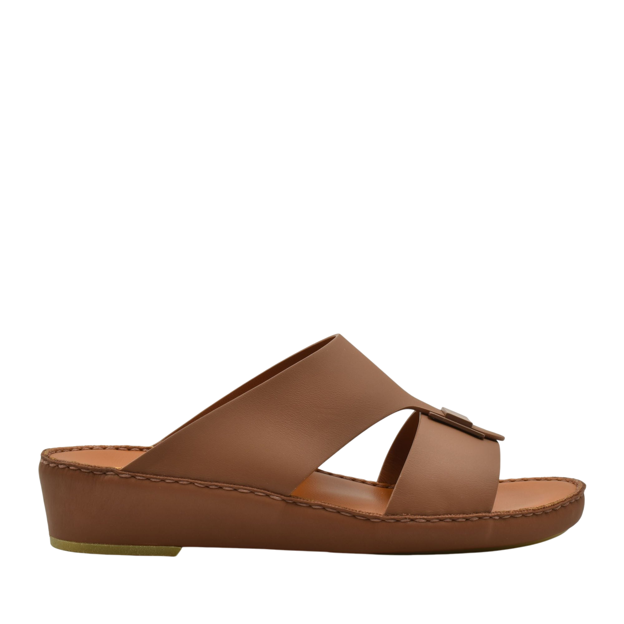 Brown Manetta Rubbercalf sandals with wedge heel and open toe design for casual wear