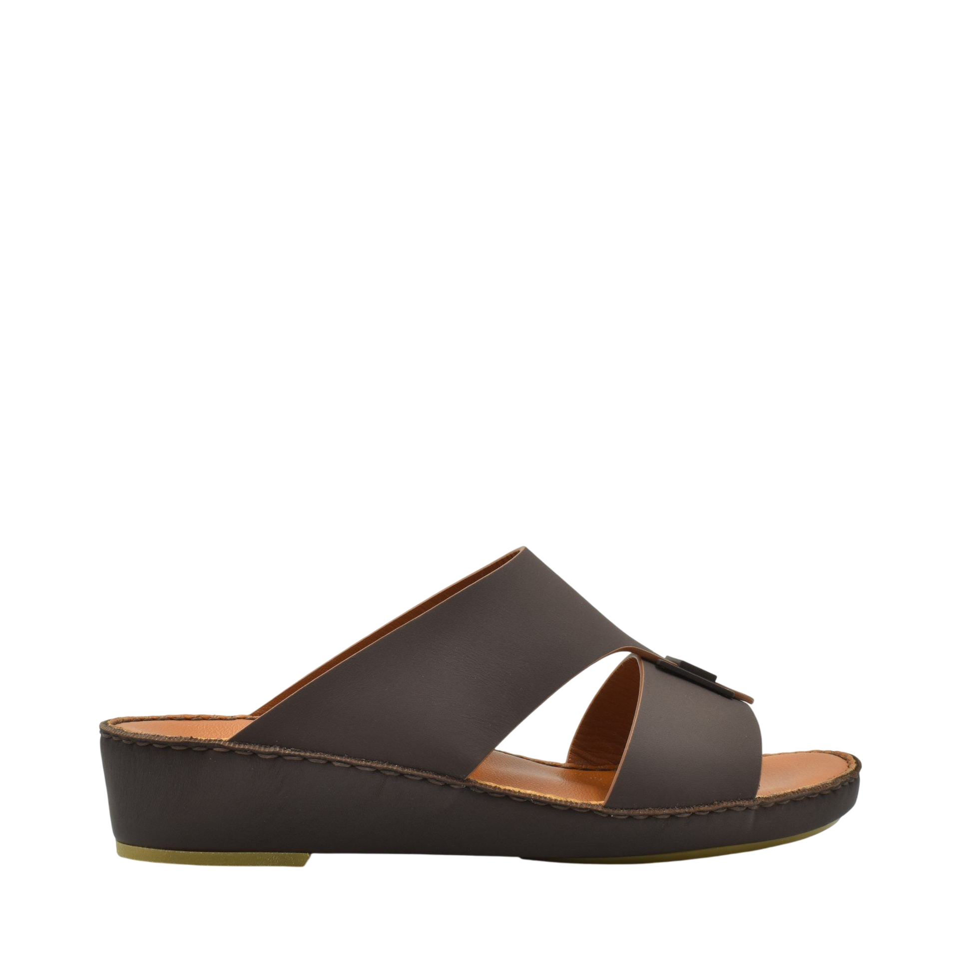 Brown Manetta Rubbercalf sandals with cushioned sole and open toe design for comfortable wear