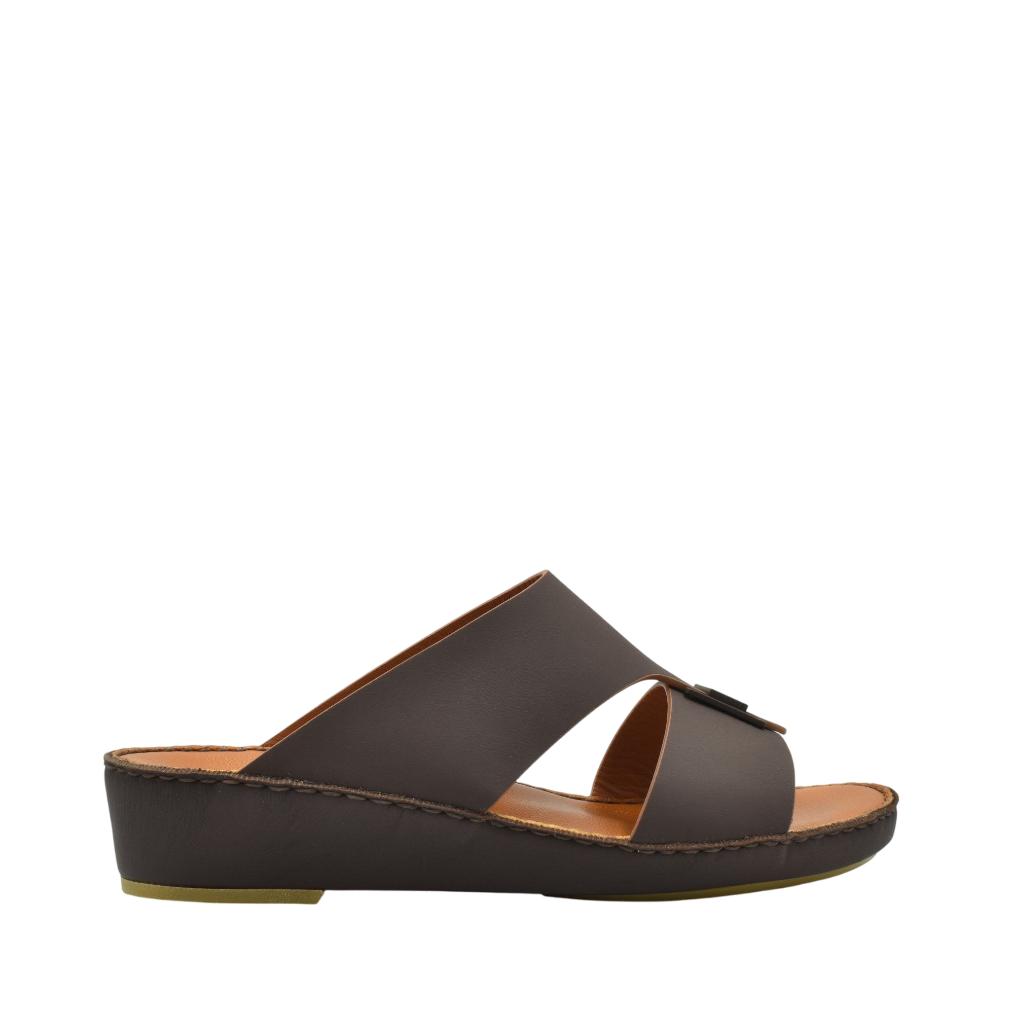 Brown Manetta Rubbercalf sandals with cushioned sole and open toe design for comfortable wear