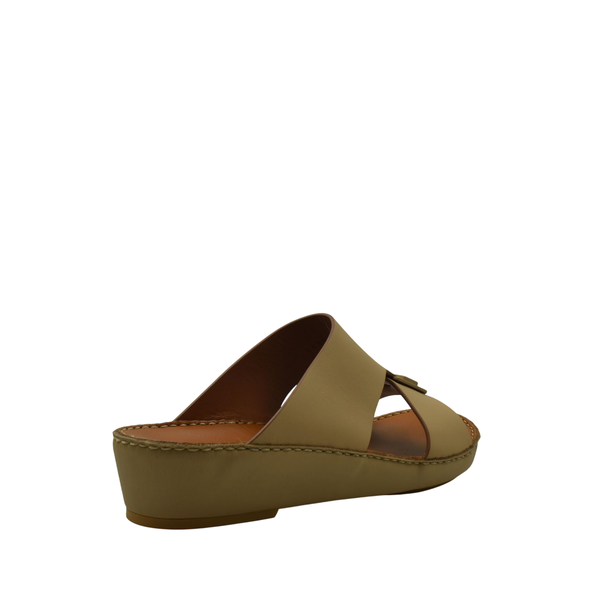 Tan Manetta Rubbercalf sandals with wedge heel and open toe design for casual wear
