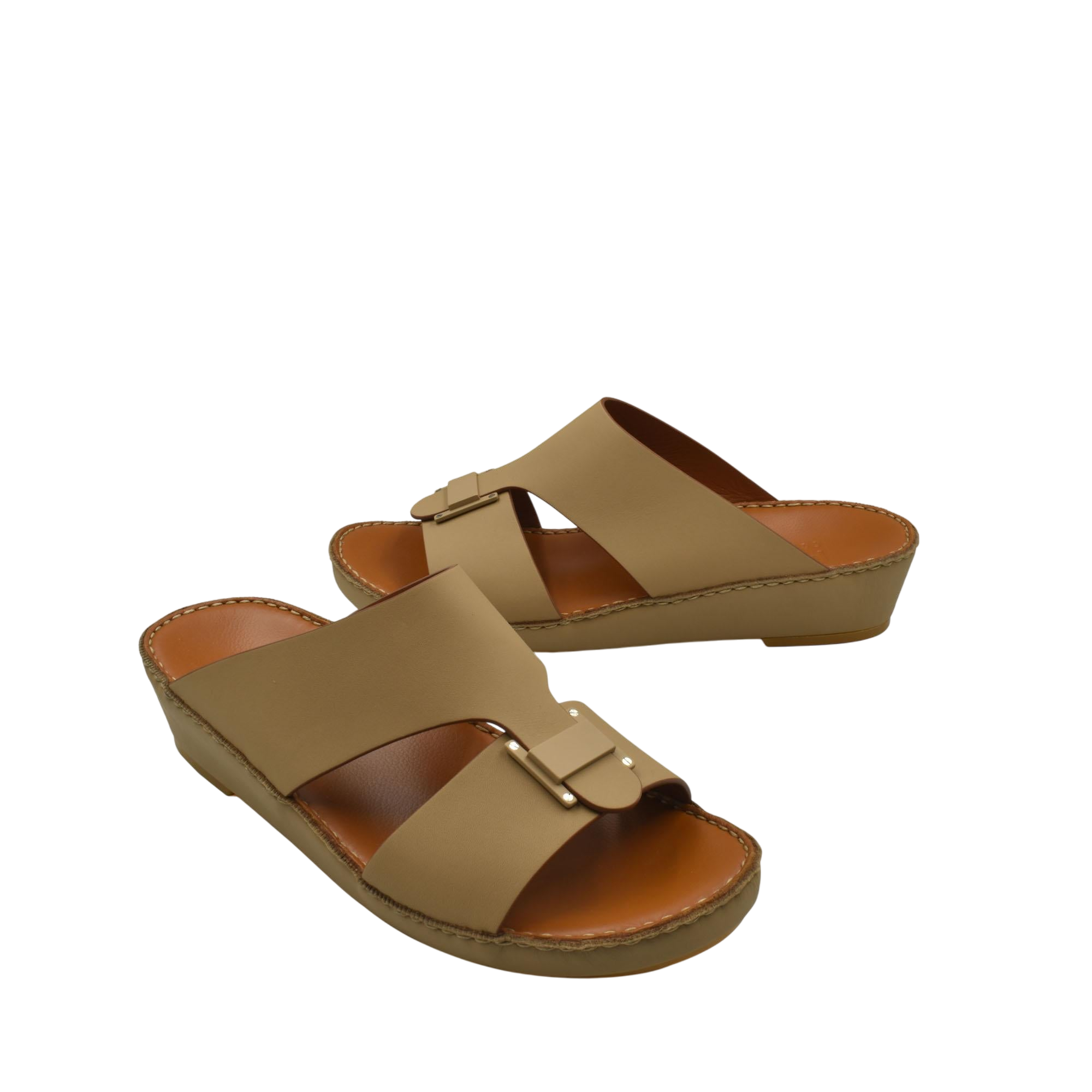 Manetta Rubbercalf sandals taupe open-toe slip-on wedge sandals with adjustable buckle straps