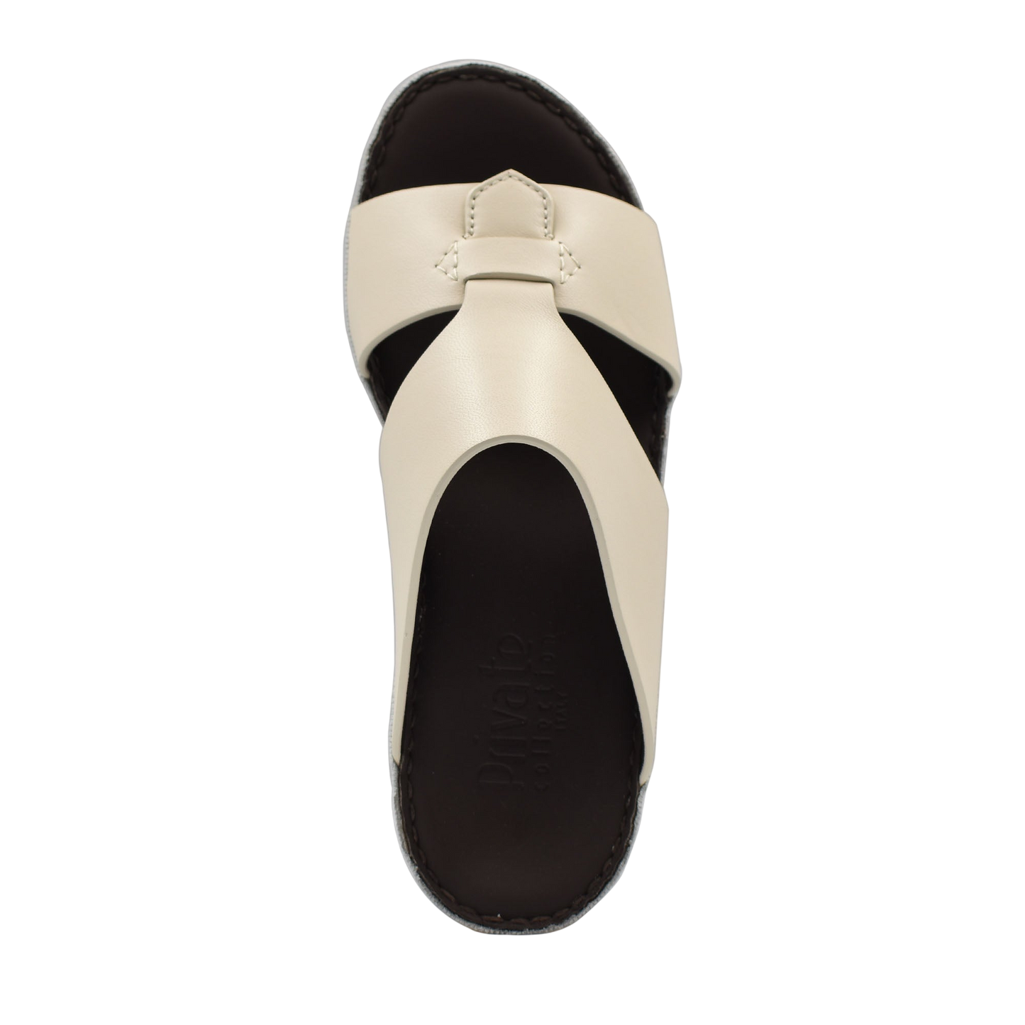 Cream color Nappa leather sandals with open toe and comfortable cushioned sole