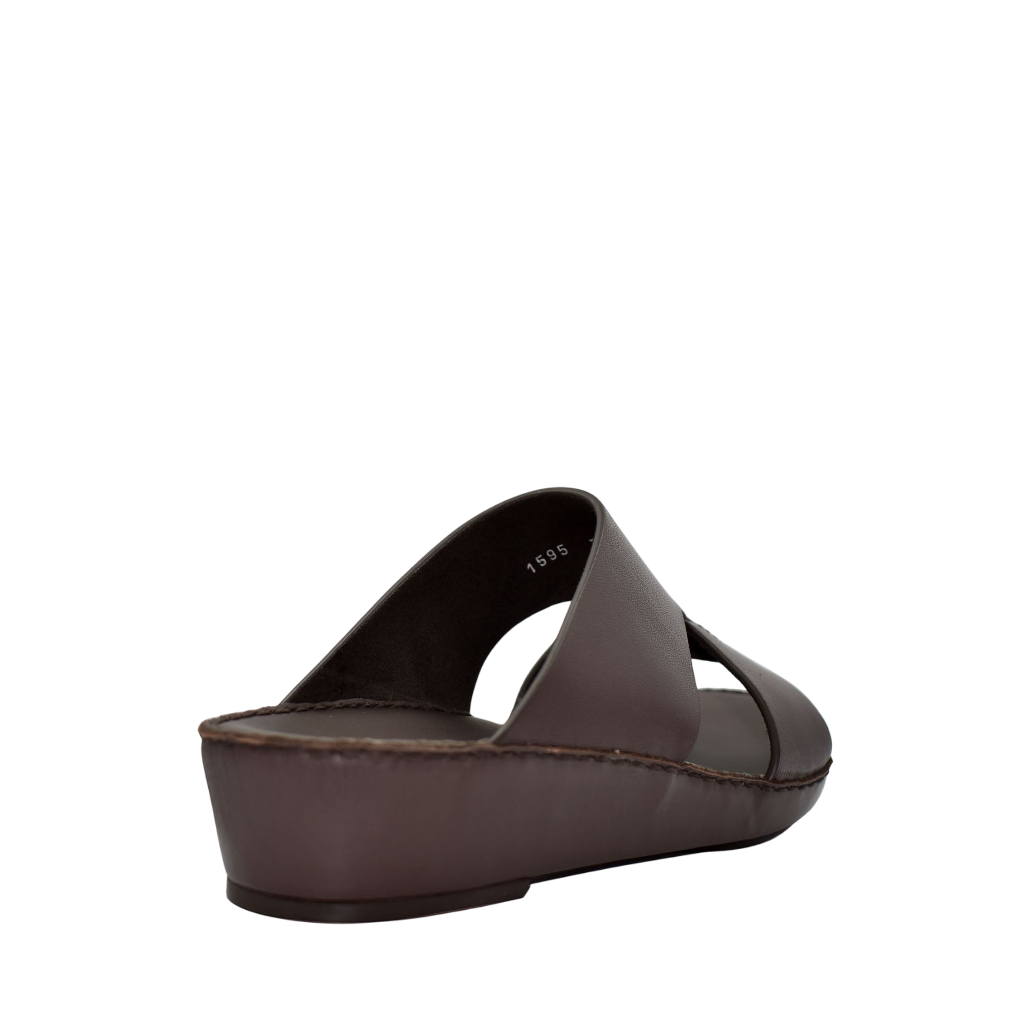 Brown Nappa leather sandals with a wedge sole and open toe design from Private collection