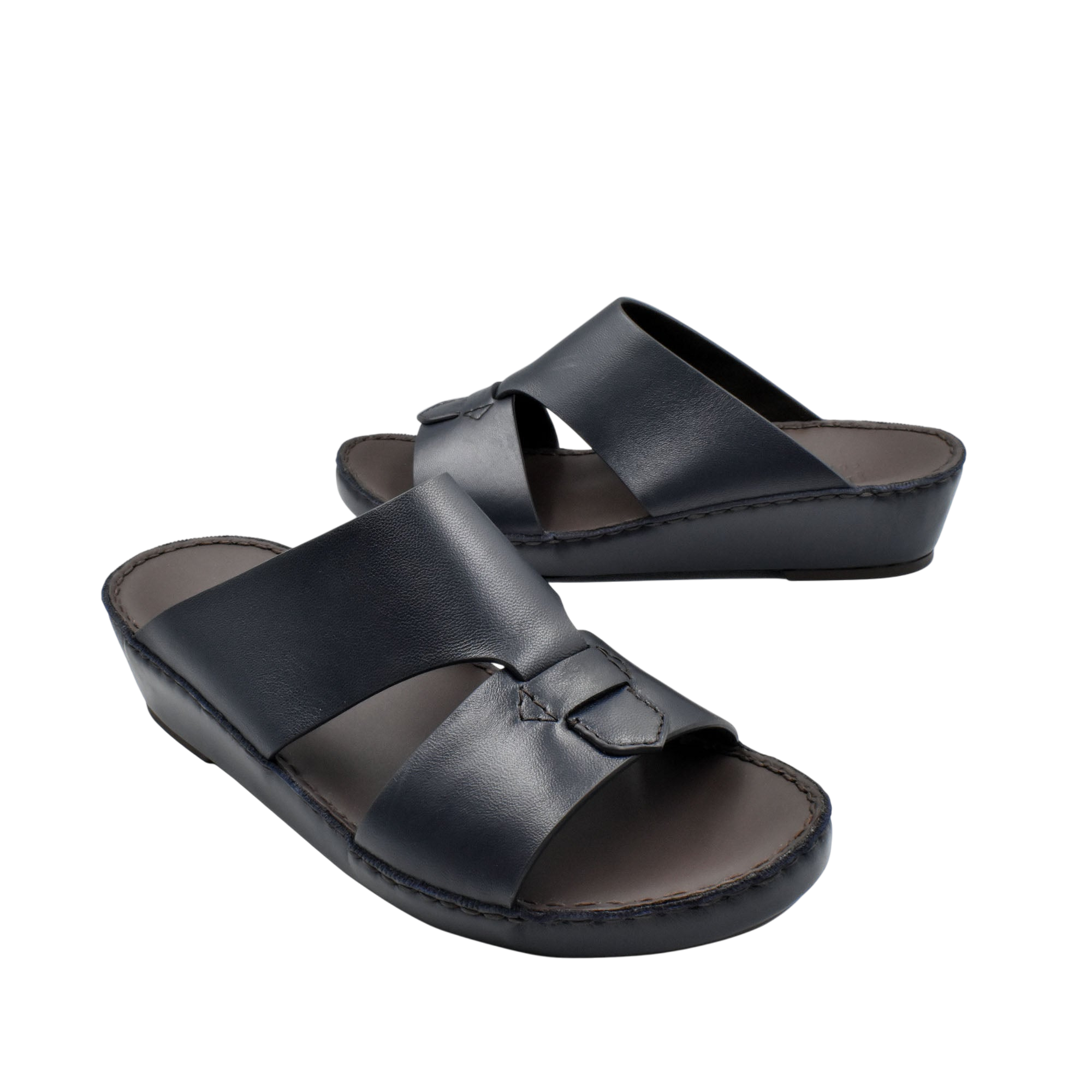 Black Nappa leather sandals with open toe and adjustable straps for comfortable summer wear
