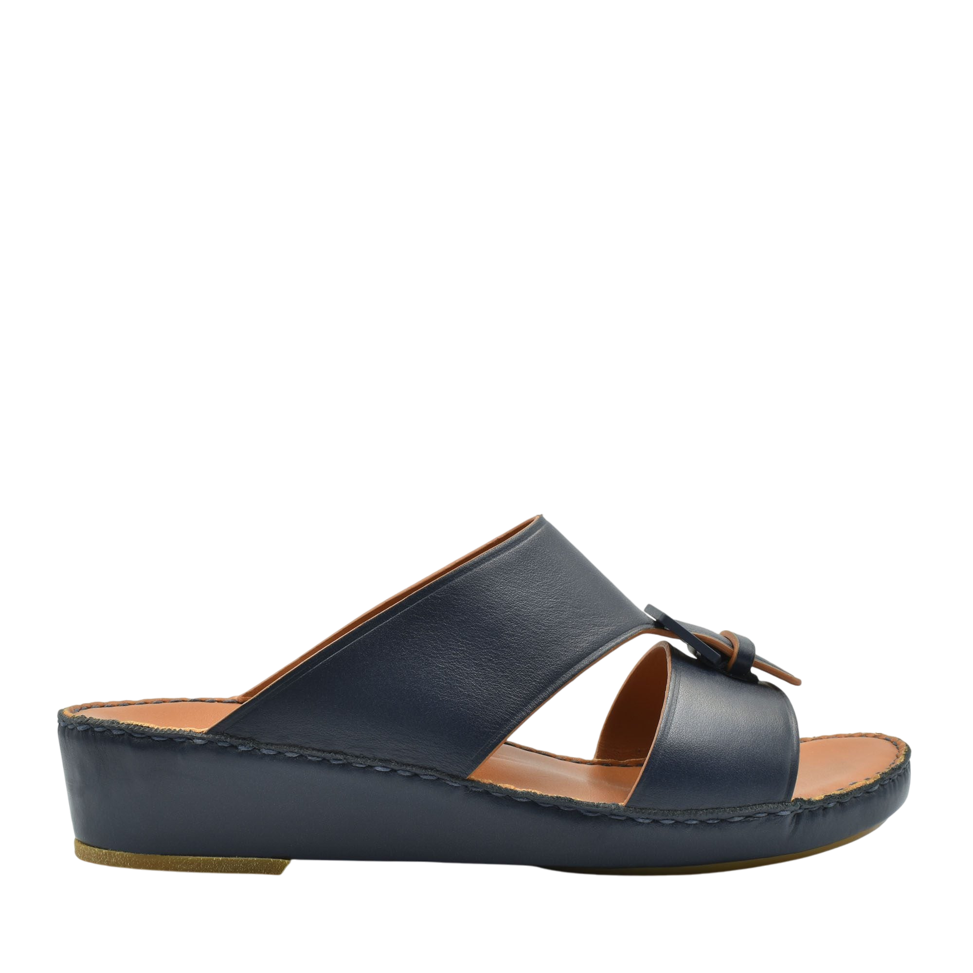 Black leather natural contrast sandals with a low wedge heel and open toe design