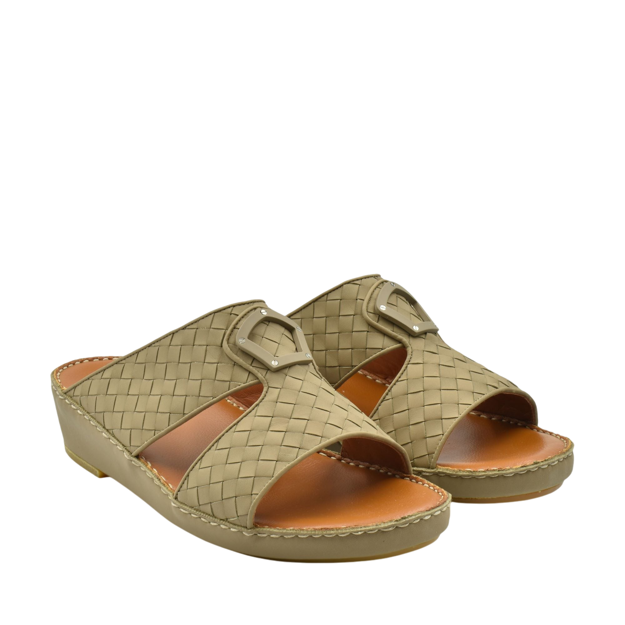 Beige Peninsula Classica Trecce sandals with woven design and open toe slip-on style