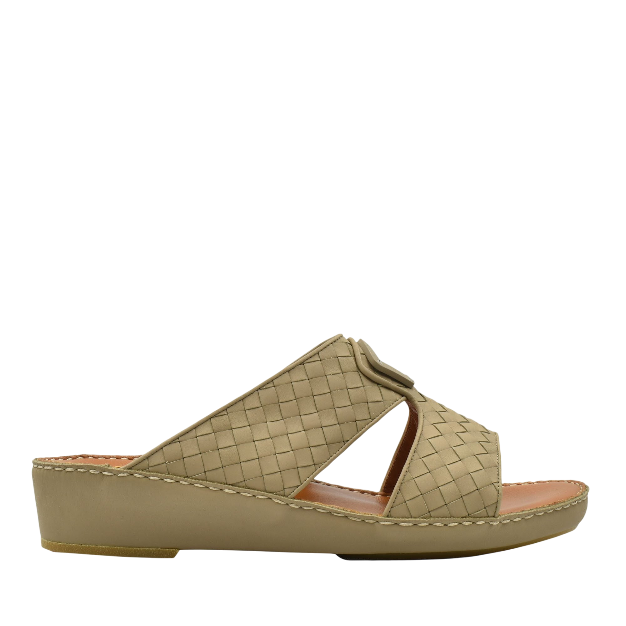 Beige Peninsula Classica Trecce sandals with woven leather design and comfortable wedge sole
