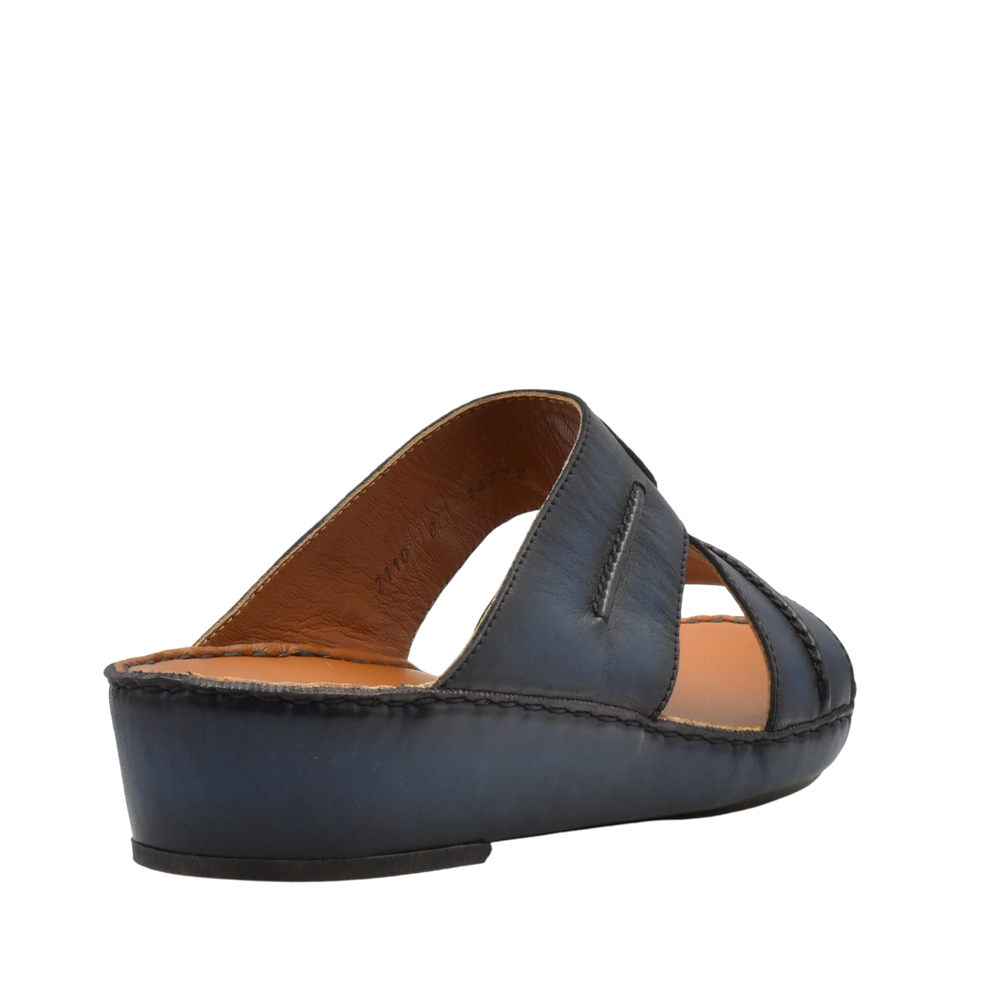 Blue Peninsula Laceto footwear leather slide sandal with cushioned sole and open toe design