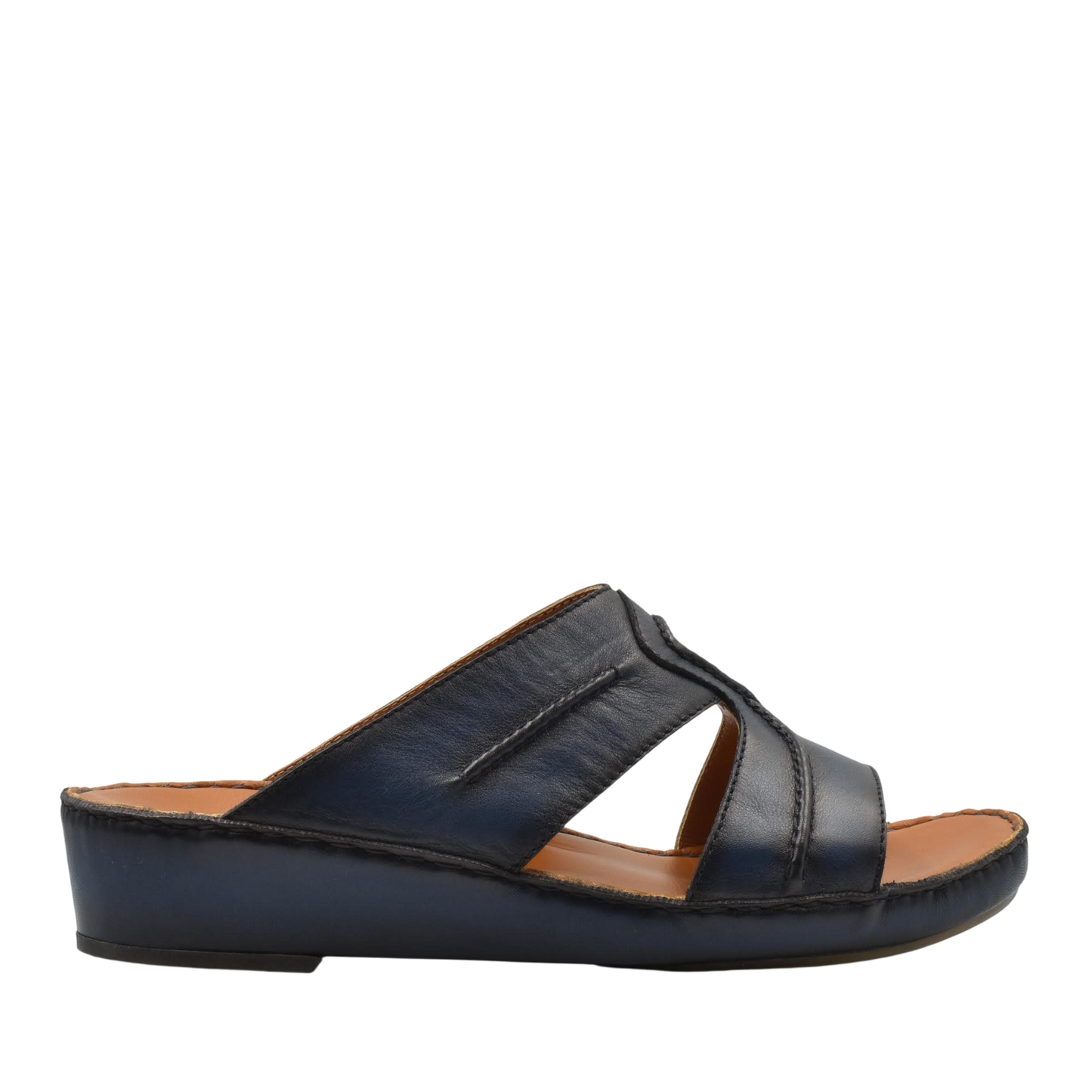 Black open-toe slip-on sandal with wide straps and cushioned sole Peninsula Laceto footwear