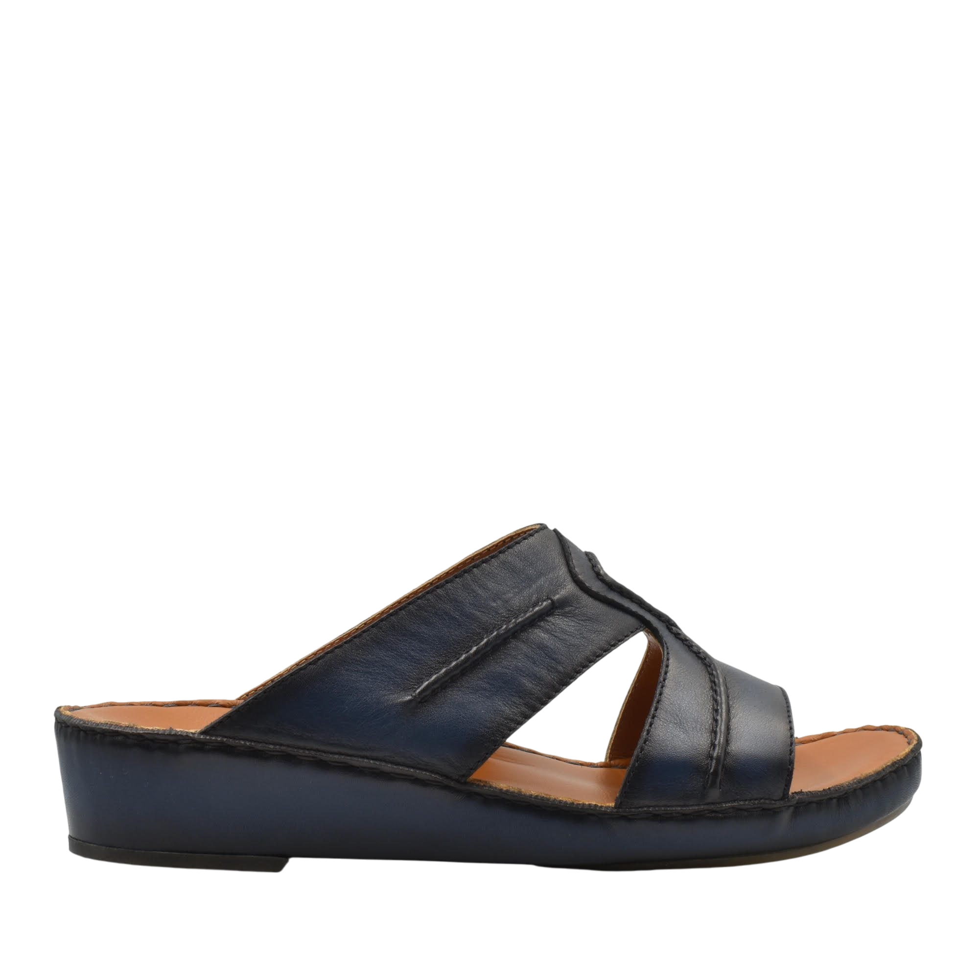 Black open-toe slip-on sandal with wide straps and cushioned sole Peninsula Laceto footwear