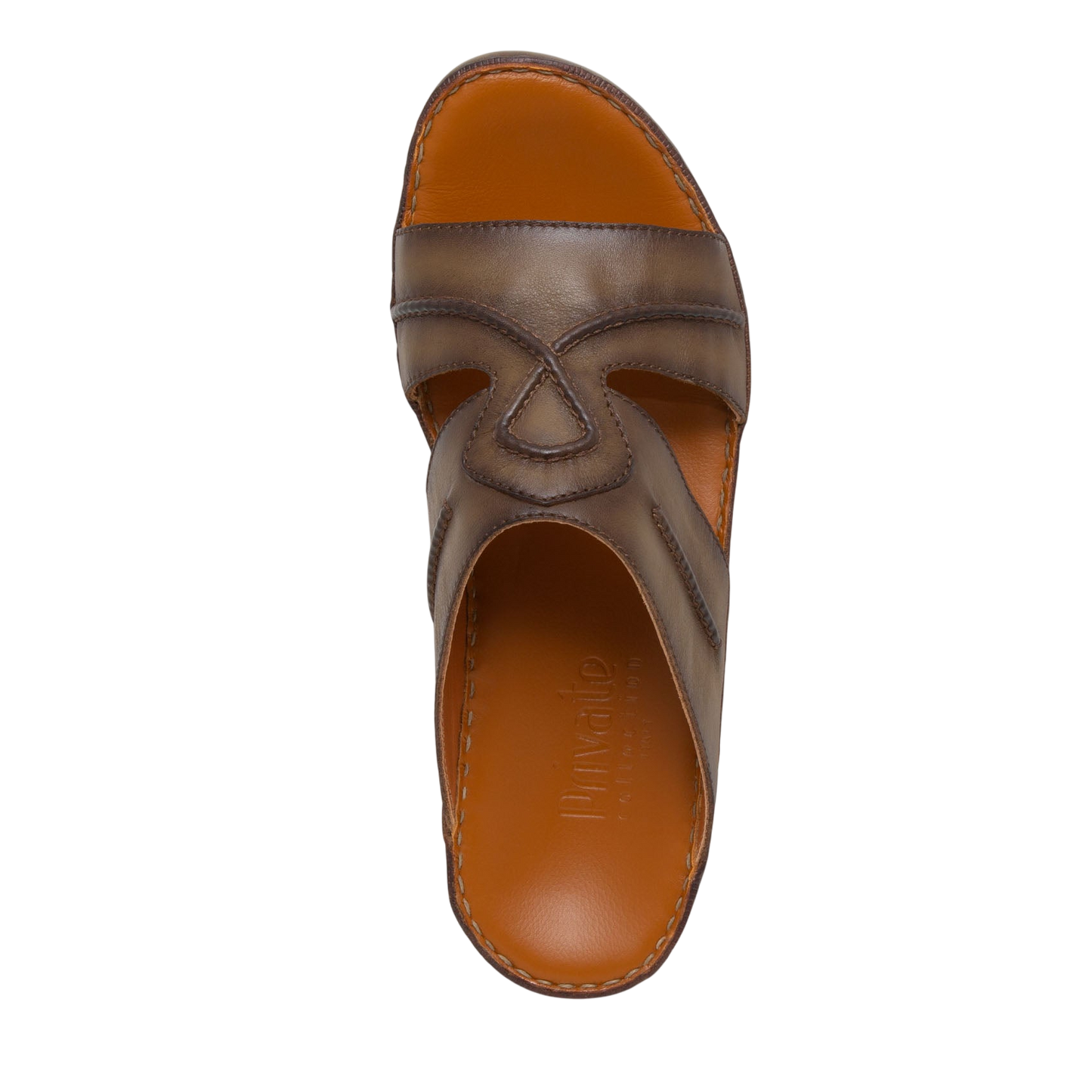 Brown Peninsula Laceto footwear leather sandal with open toe and cushioned sole from Private collection