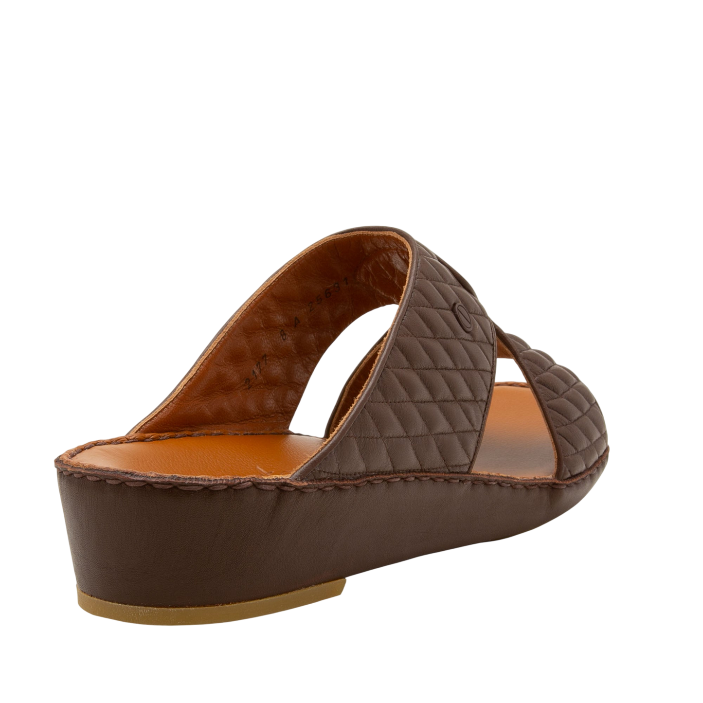 Brown Peninsula Lamb Matelasse sandals with quilted leather upper and wedge sole from Private collection