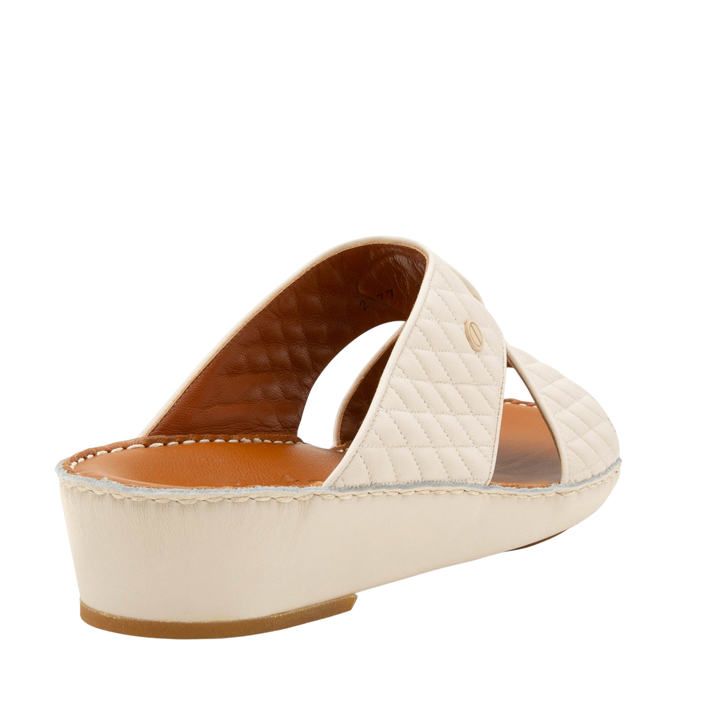 Cream Peninsula Lamb Matelasse sandals with quilted straps and cushioned sole from Private collection