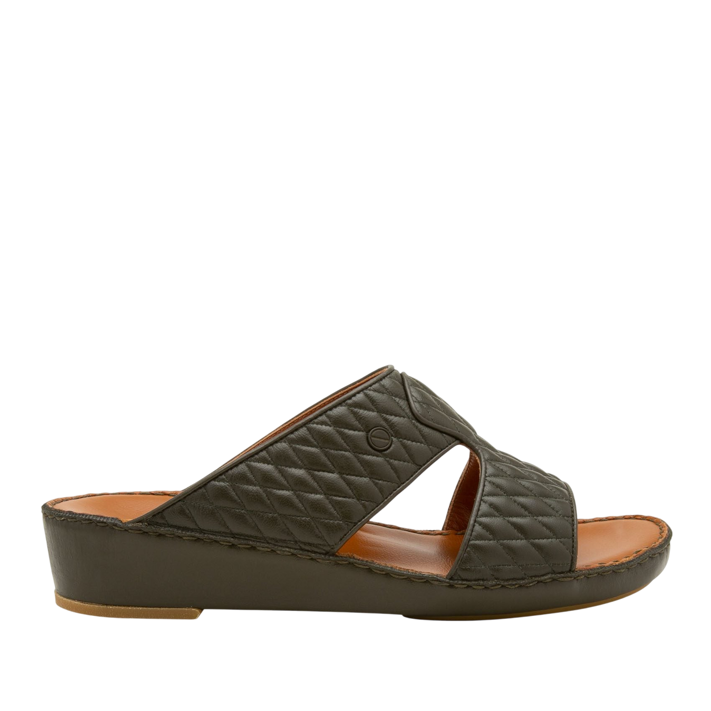 Black Peninsula Lamb Matelasse sandals with quilted leather upper and cushioned footbed
