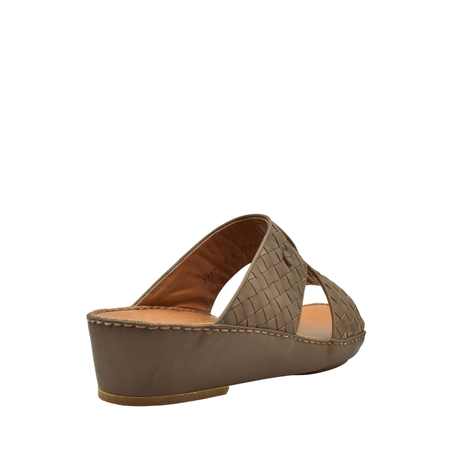 Brown wedge Peninsula Trecce sandals with woven leather straps and comfortable cushioned footbed