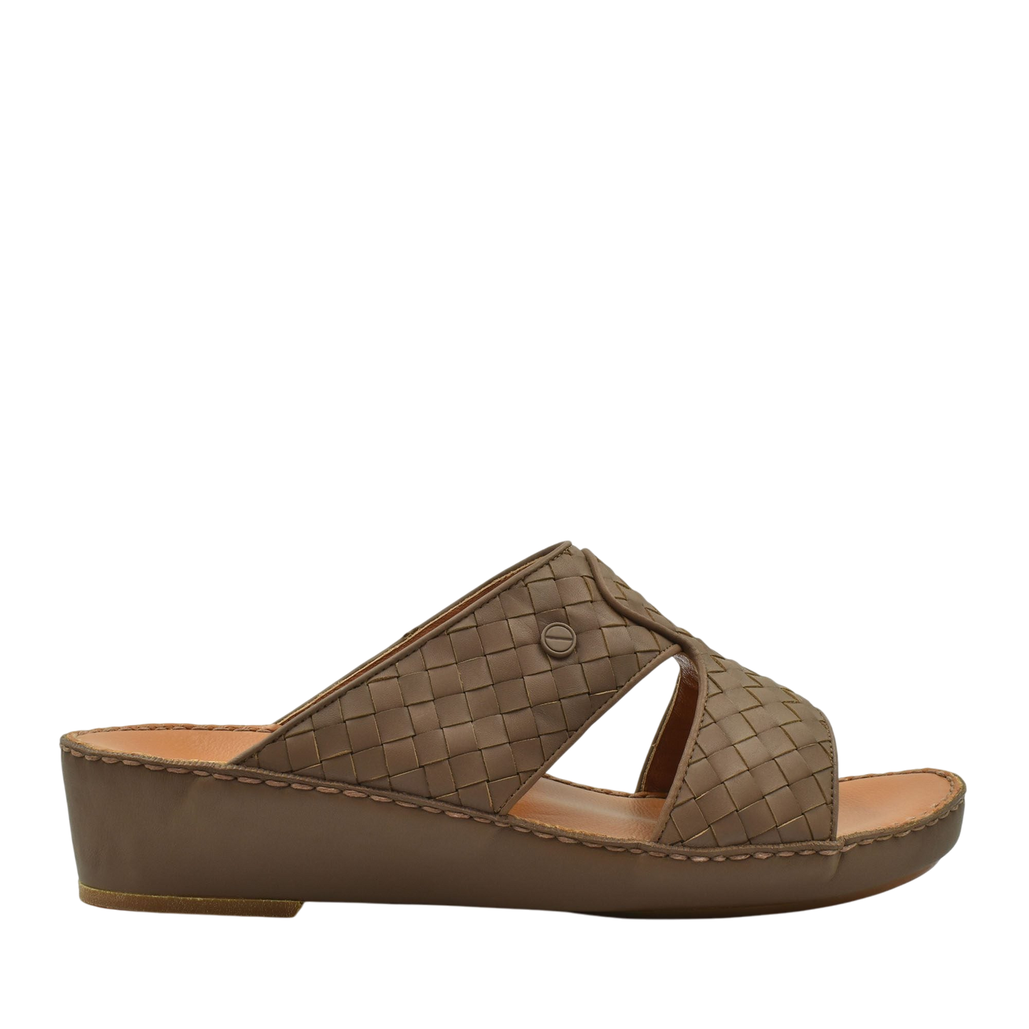 Brown Peninsula Trecce sandals with woven leather upper and cushioned wedge sole