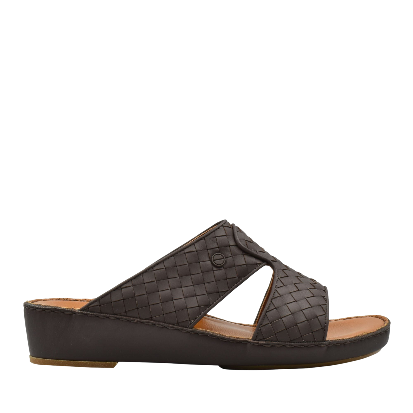Black Peninsula Trecce sandals with woven leather upper and comfortable wedge sole
