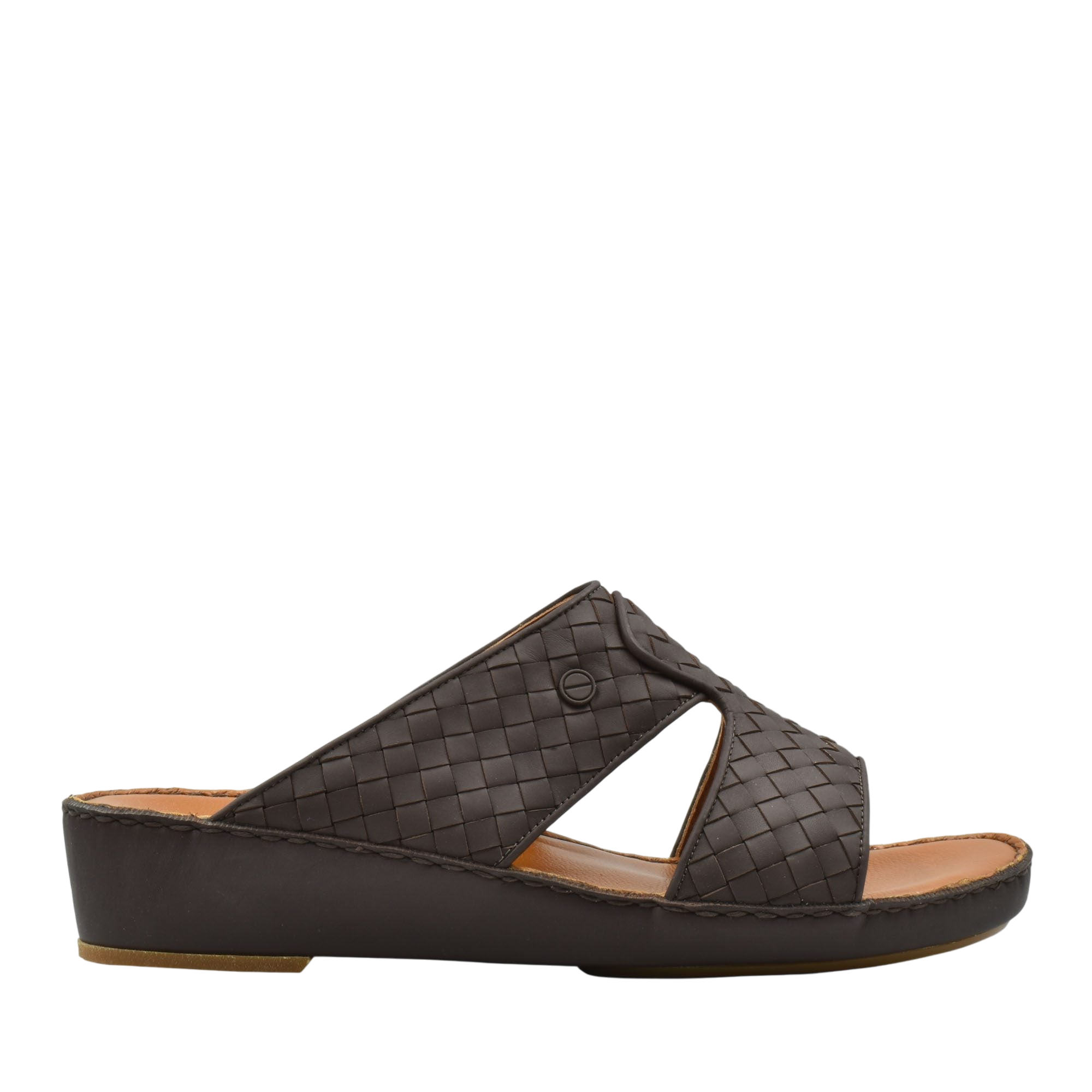 Black Peninsula Trecce sandals with woven leather upper and comfortable wedge sole