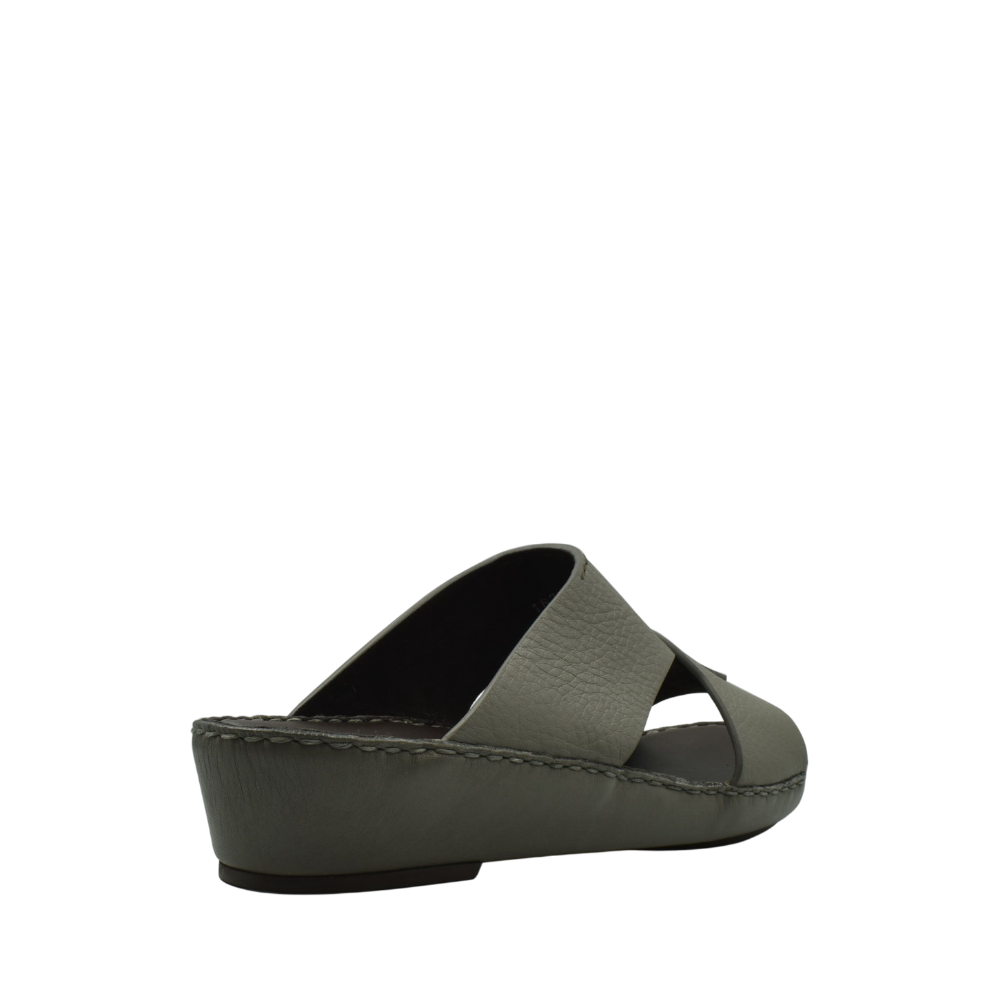 Grey leather Piega Nuovo sandals with wide straps and cushioned sole from Private collection