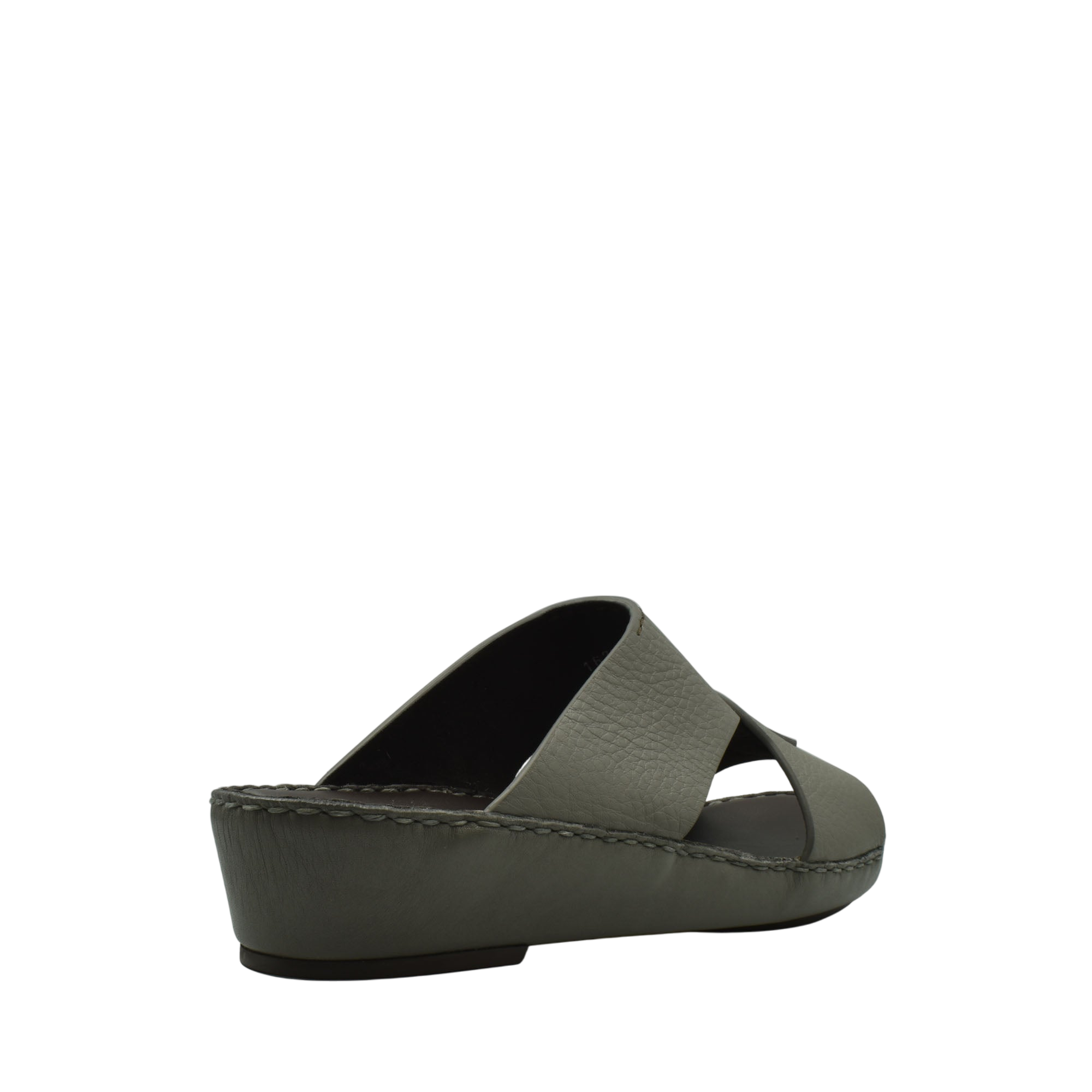 Grey leather Piega Nuovo sandals with wide straps and cushioned sole from Private collection