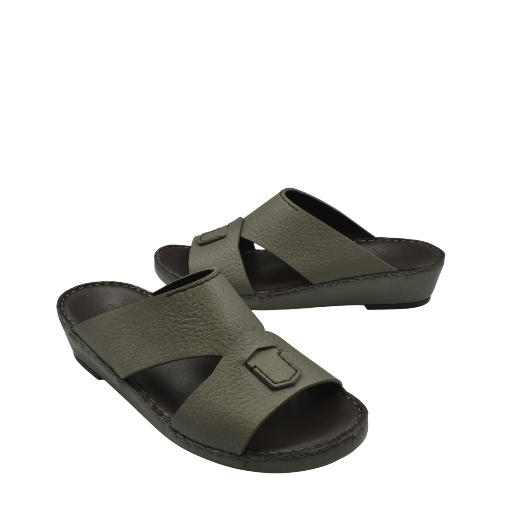 Brown leather Piega Nuovo sandals with wide straps and cushioned soles for comfortable wear
