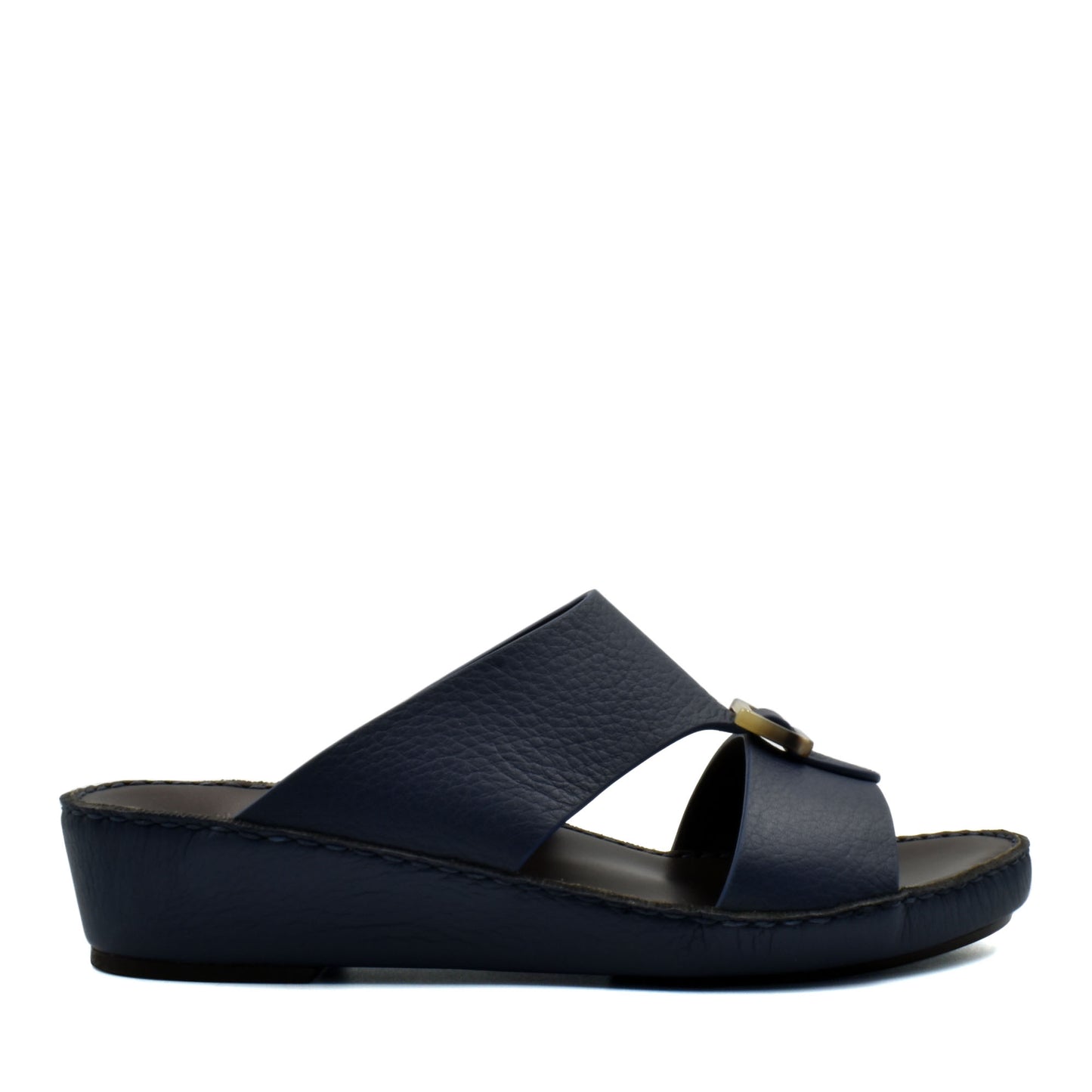 Black premium Deercalf footwear slide sandal with cushioned sole and open toe design