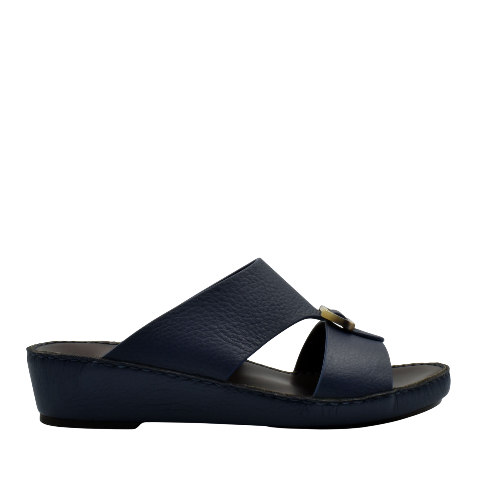 Black premium Deercalf footwear slide sandal with cushioned sole and open toe design