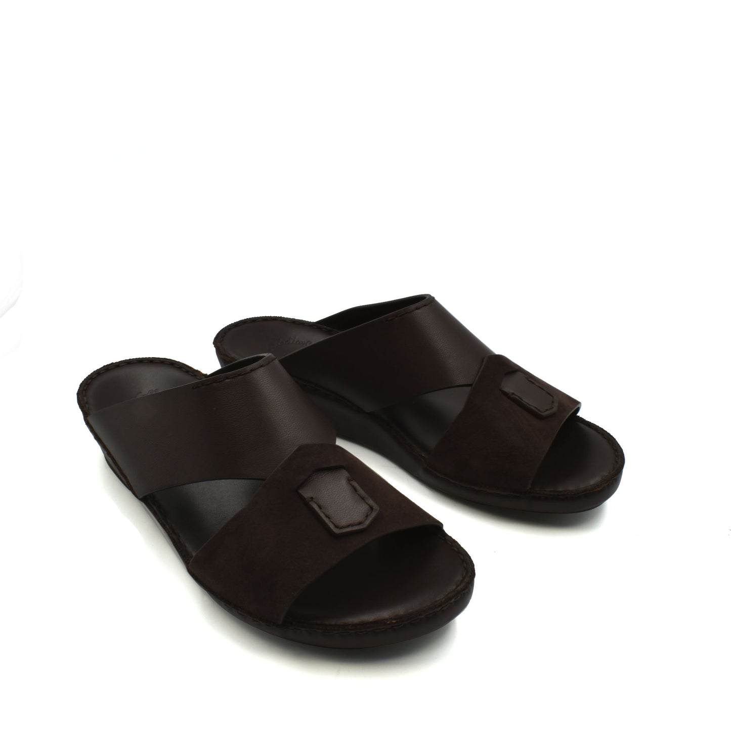 Black premium Nappa leather shoes slip-on sandals with soft cushioned sole from Private collection