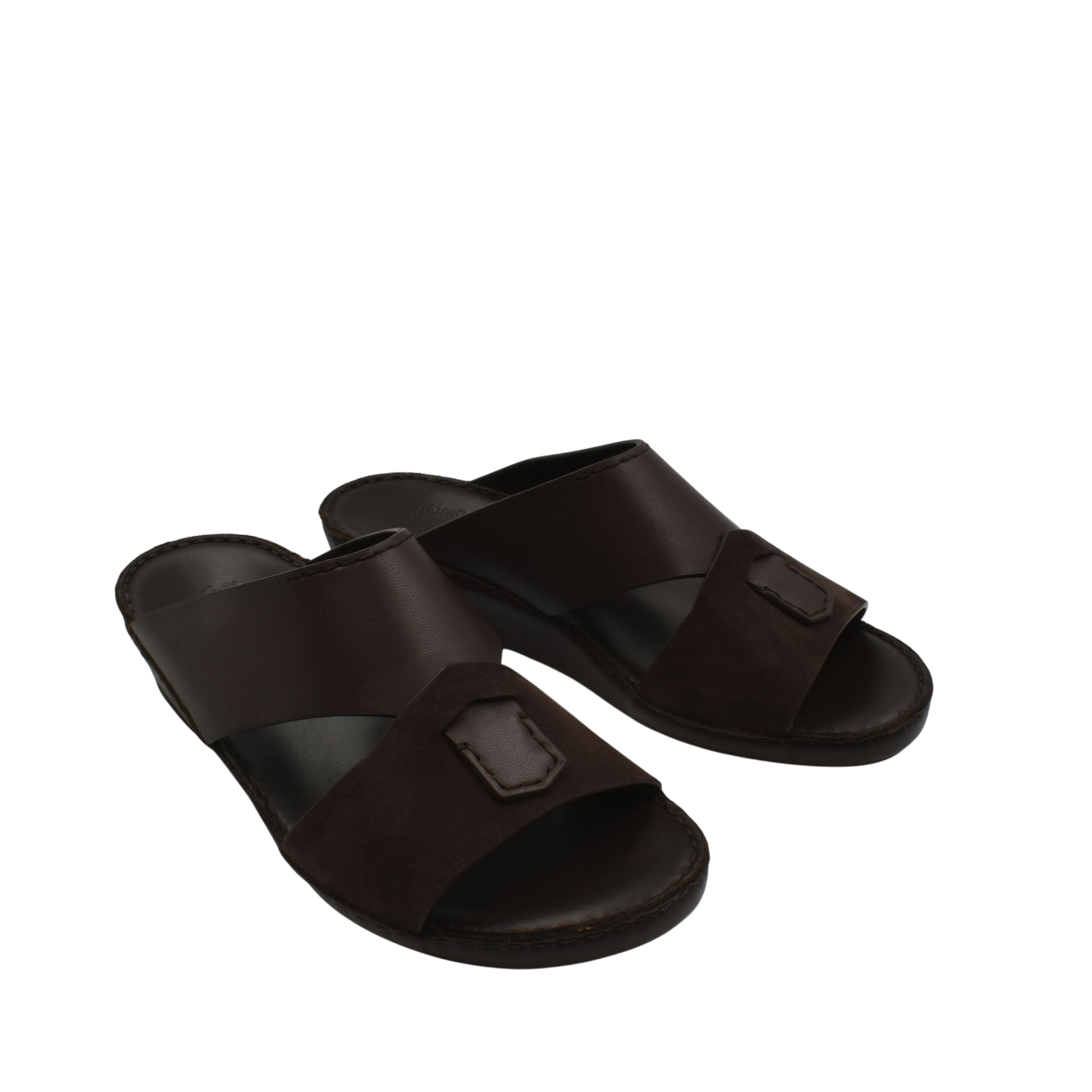 Black premium Nappa leather shoes slip-on sandals with soft cushioned sole from Private collection