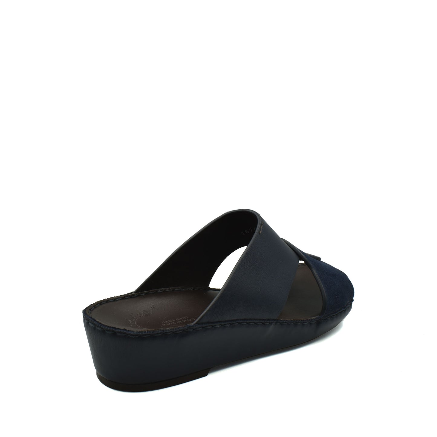 Black premium Nappa leather shoes mule slip-on with cushioned sole and open back design