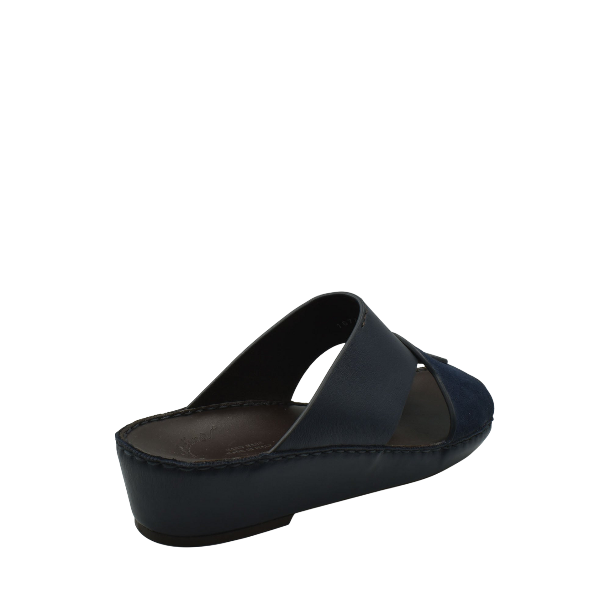 Black premium Nappa leather shoes mule slip-on with cushioned sole and open back design